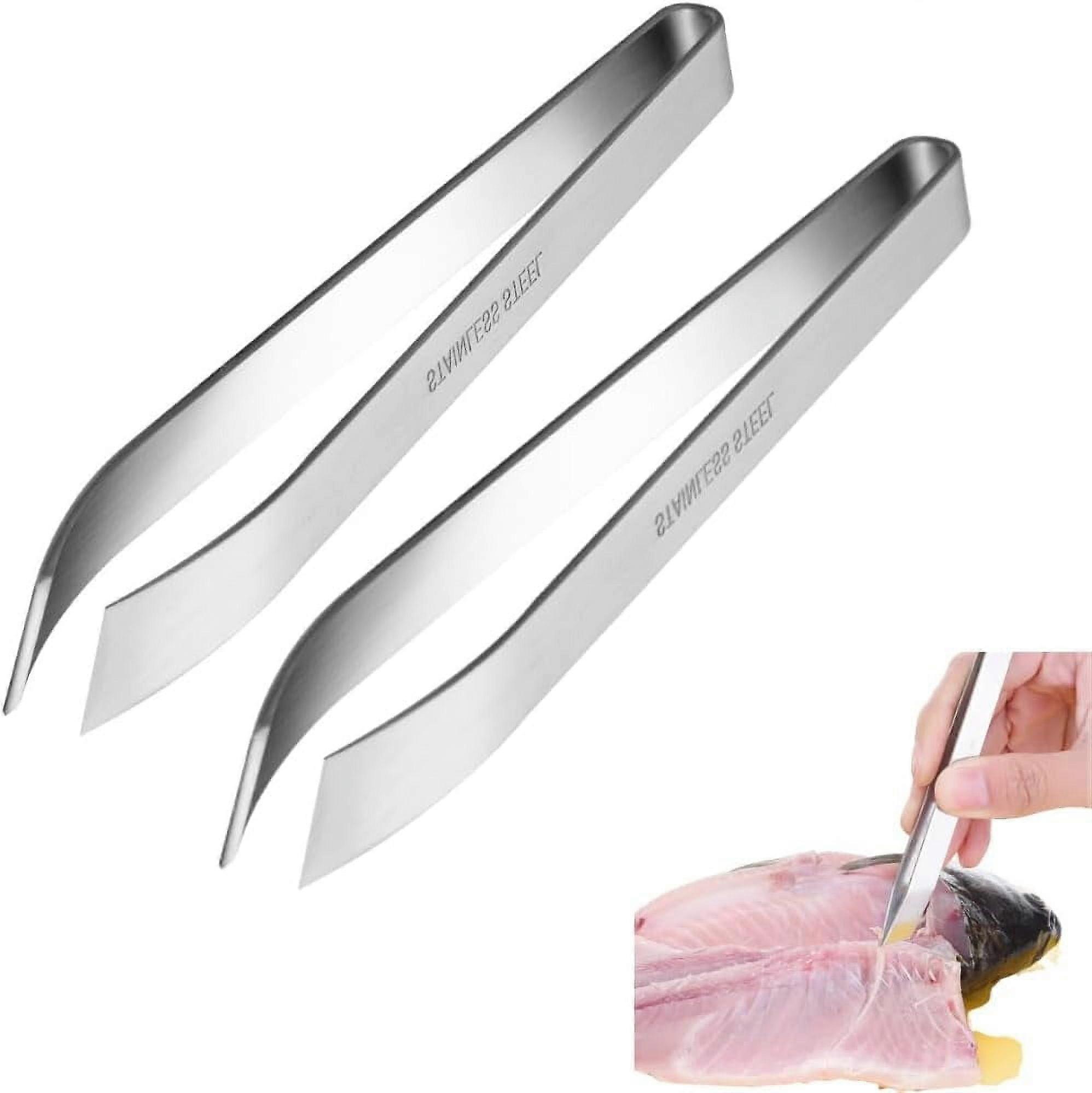 Pince à poisson, 2 pinces en acier inoxydable, 12 cm, lavable au lave-vaisselle