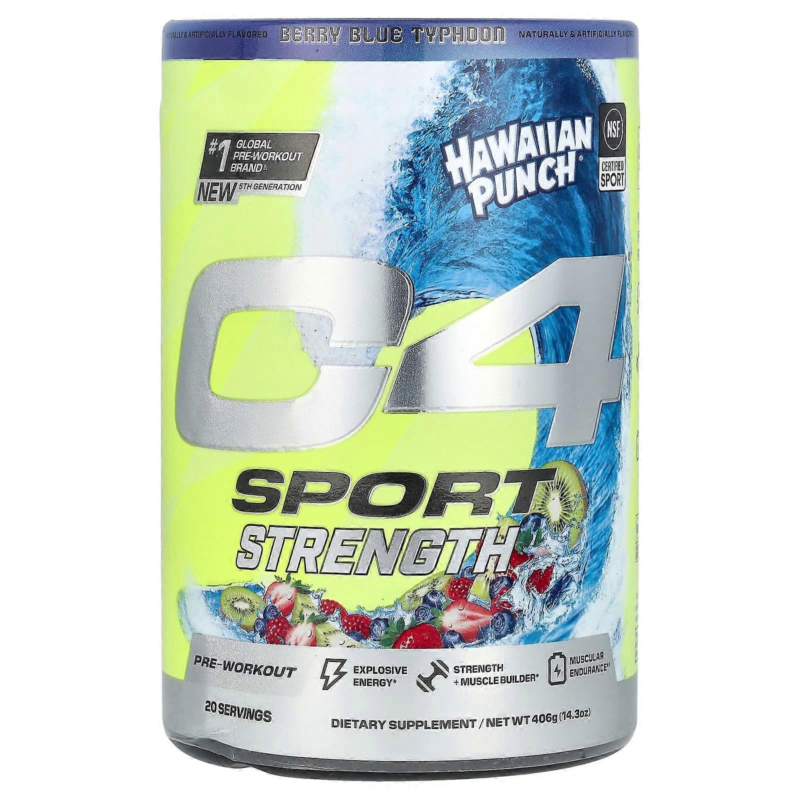 C4 Sport, Strength, Pre-Workout, Hawaiian PunchÃÂÃÂÃÂÃÂÃÂÃÂÃÂÃÂ¬ÃÂÃÂÃÂÃÂÃÂÃÂÃÂÃÂ, Berry Blue Typhoon, 14.3 oz (406 g)