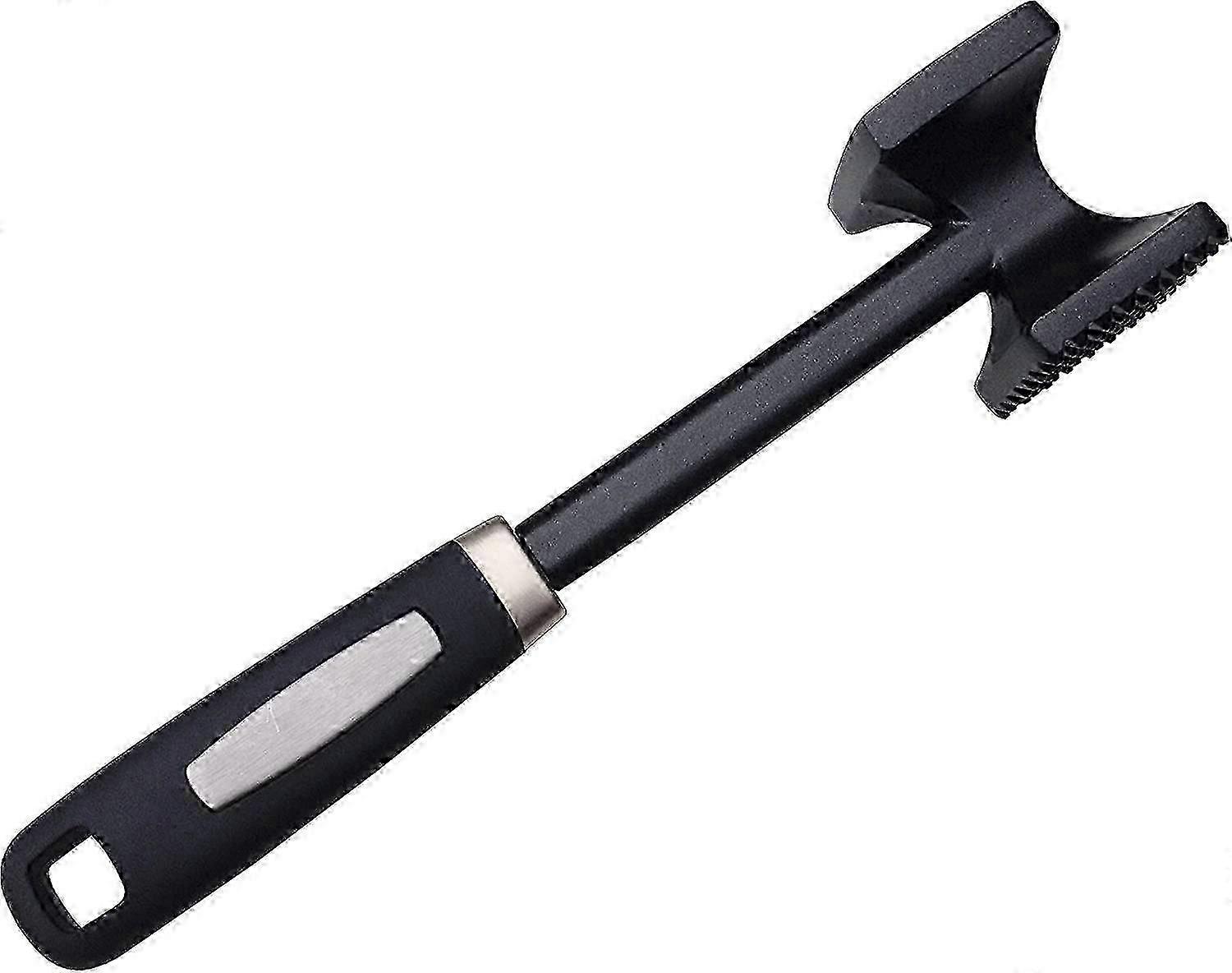 Checkered chef meat tenderizer hammer mallet tool pounder for steak beef poultry solid metal rubber handle