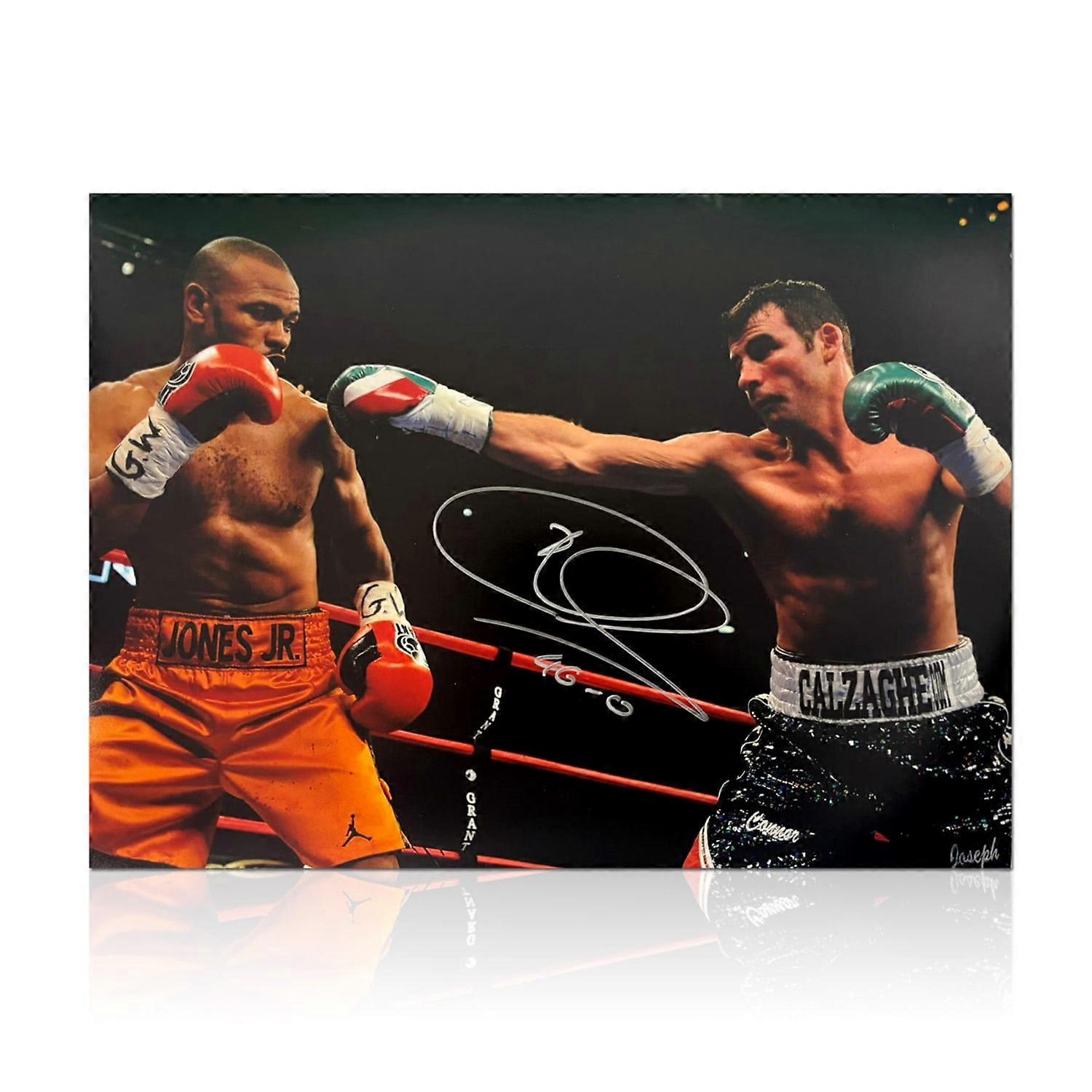 Joe Calzaghe Signed Boxing Photo: VS Roy Jones Jr