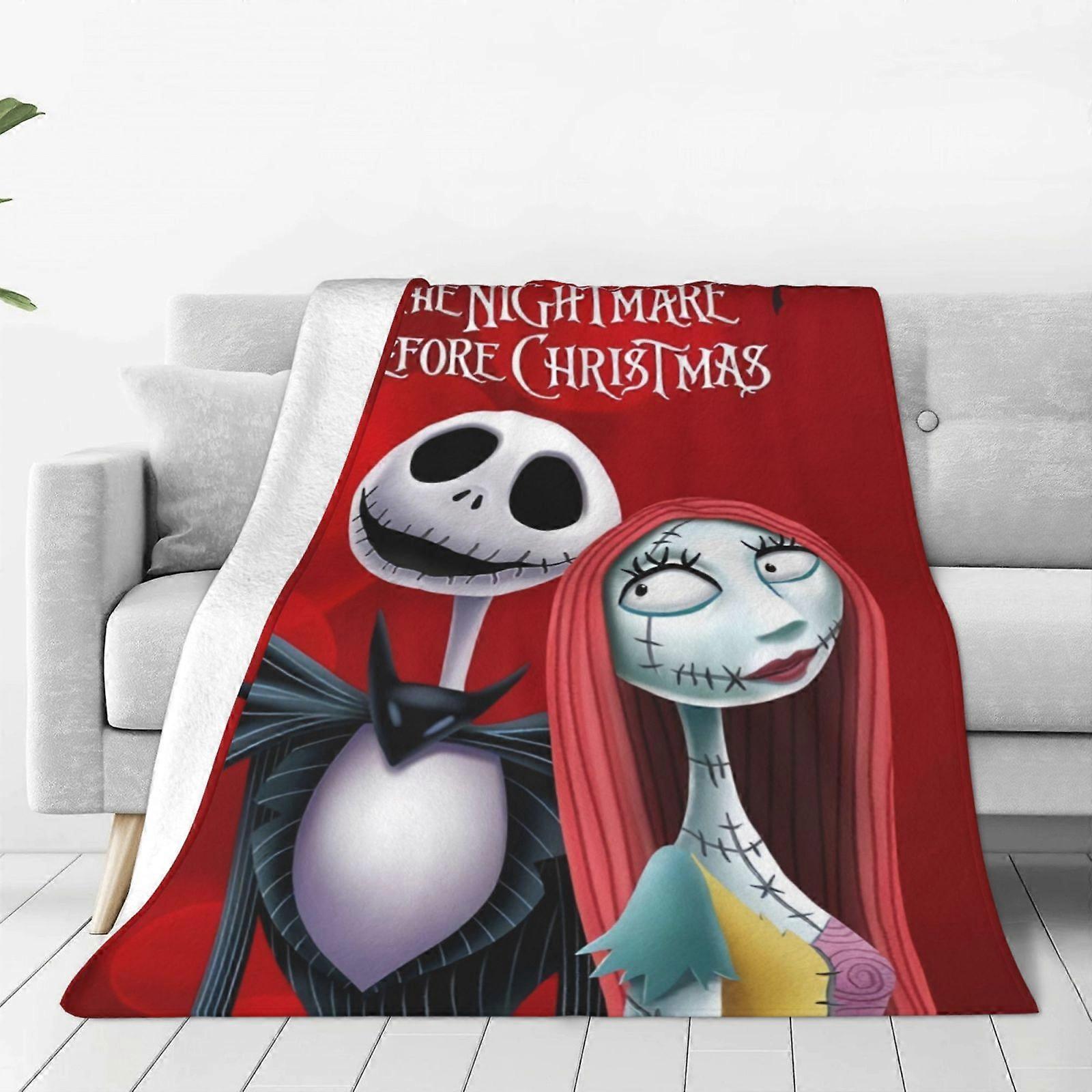 Nightmare Before Christmas Fleece Blanket, Super Soft Cozy Throw Compatible with Living Room, Sofa, Bed – Lightweight Warm Plush