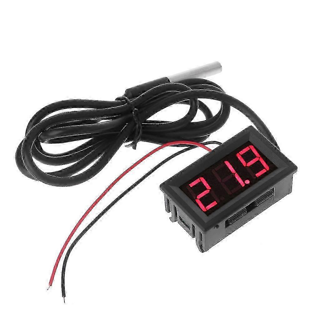 Digital Waterproof DS18B20 Thermometer Sensor Probe for Temperature Monitoring, Suitable for 0.56" Diameter, DC 12-24V