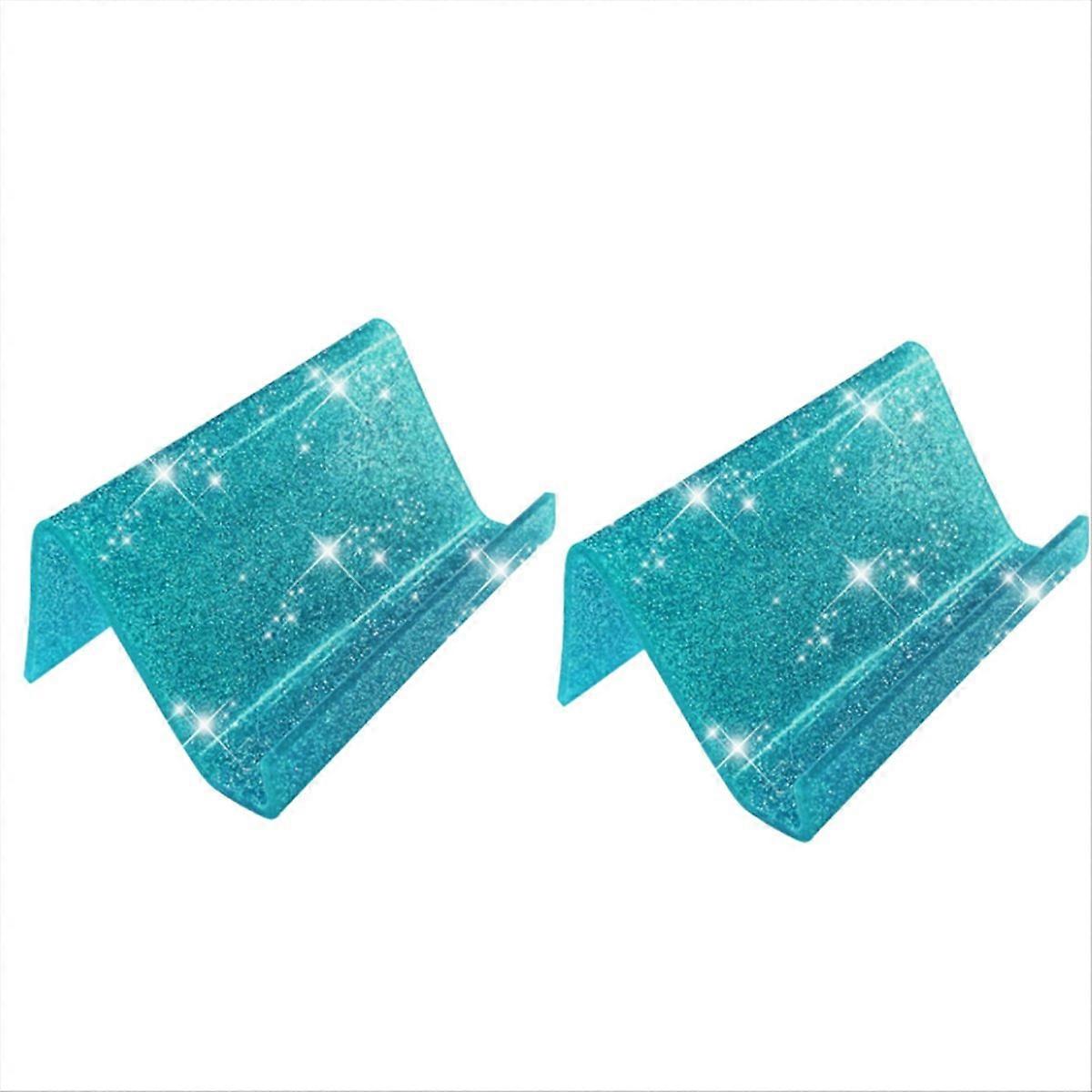 Visitenkartenhalter, Organizer, Acryl, glitzernd, farbiger Kartenständer