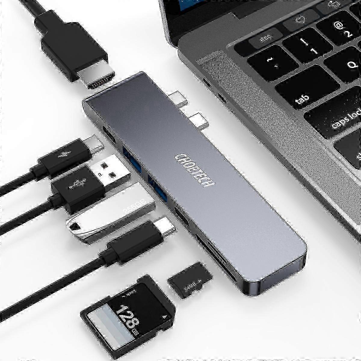 Choetech Hub-m14 For Macbook Air/pro 7-in-1 Usb-c Hub Type-c Usb Hd Port Adapter Sd/tf Card Reader