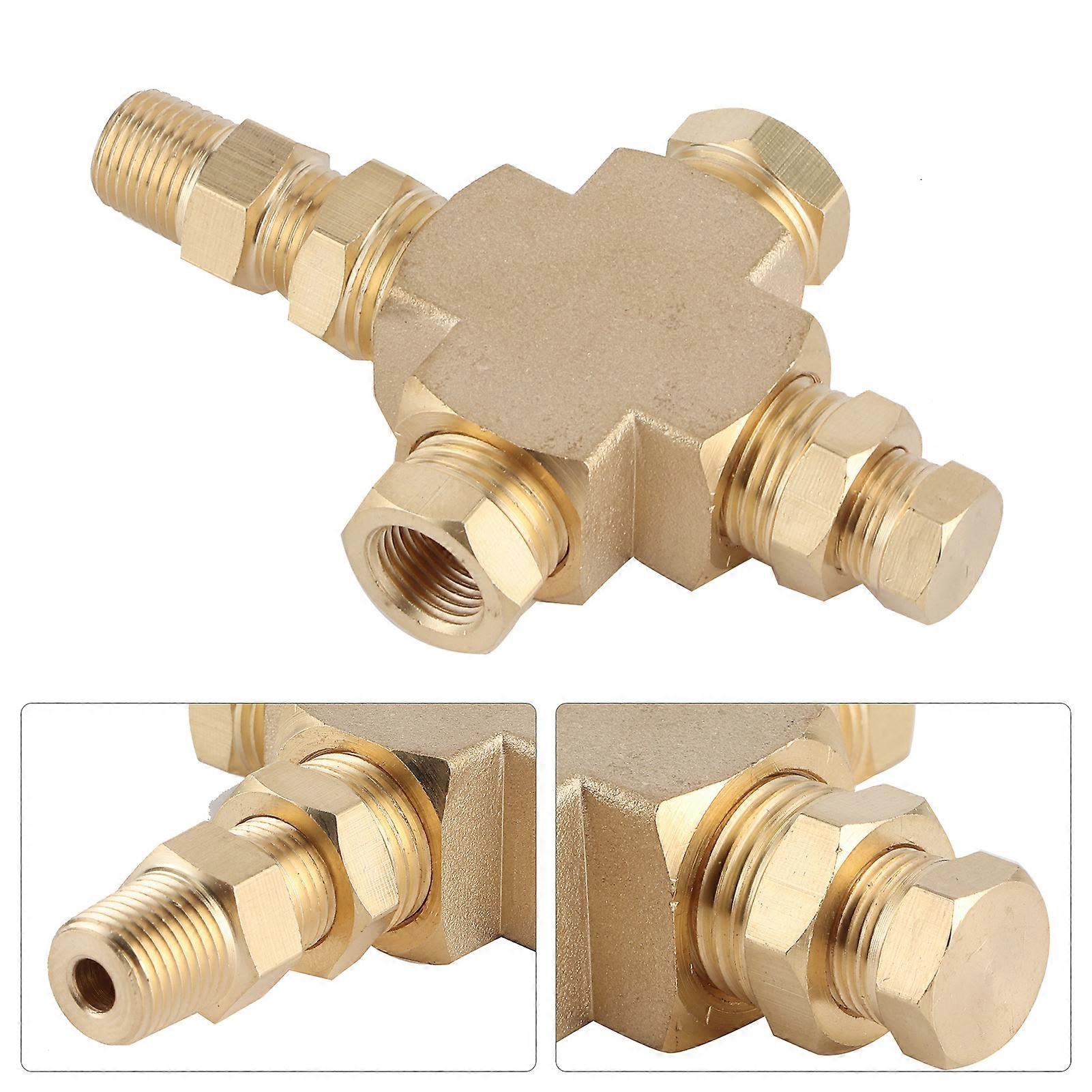 Brass Sensor Adapter 1/8in-27 NPT to 1/4in-18 NPT Oil Temp Pressure