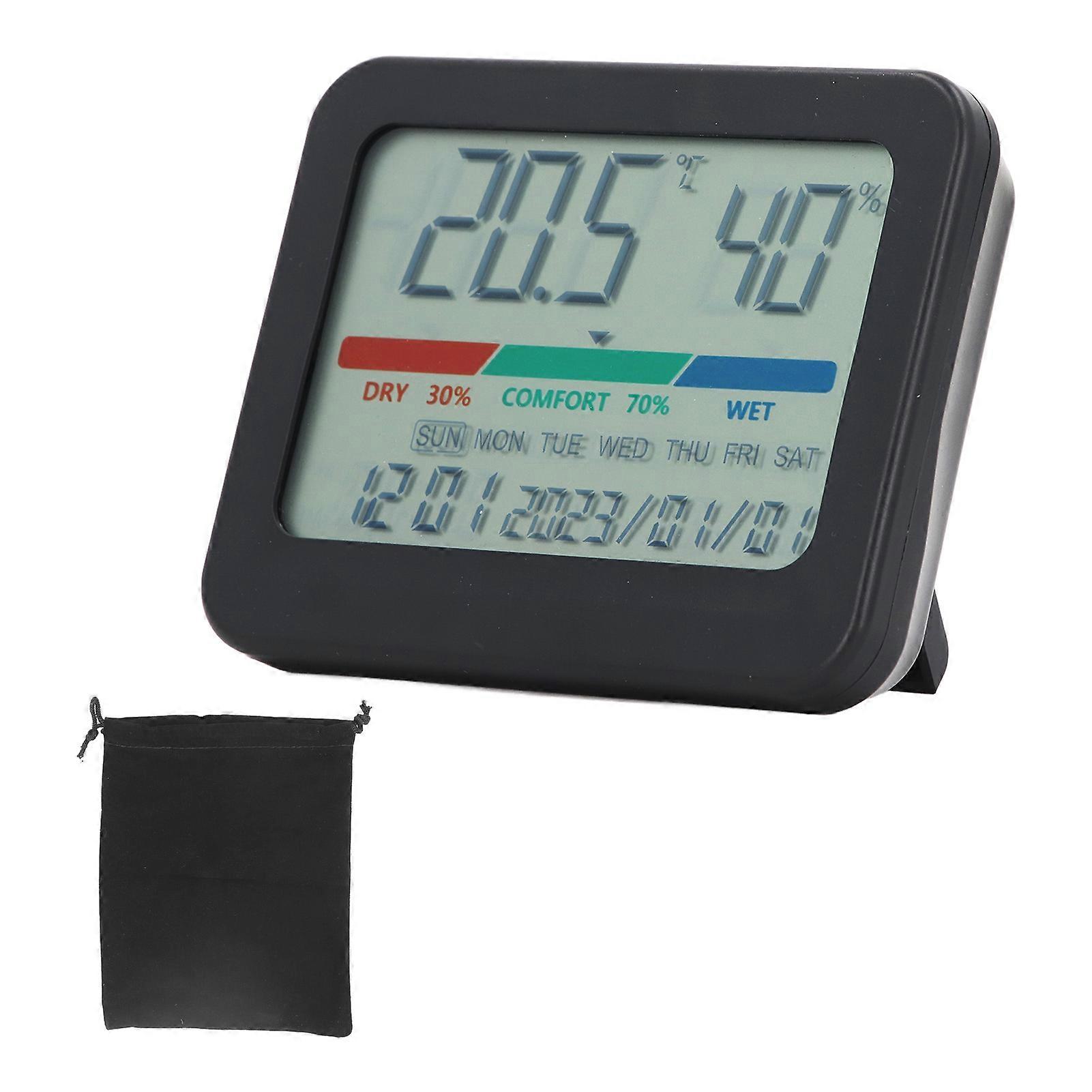 Digital Temperature and Humidity Monitors HD Real Time Monitoring Multifunctional Indoor Temperature Humidity Meter with Calendar