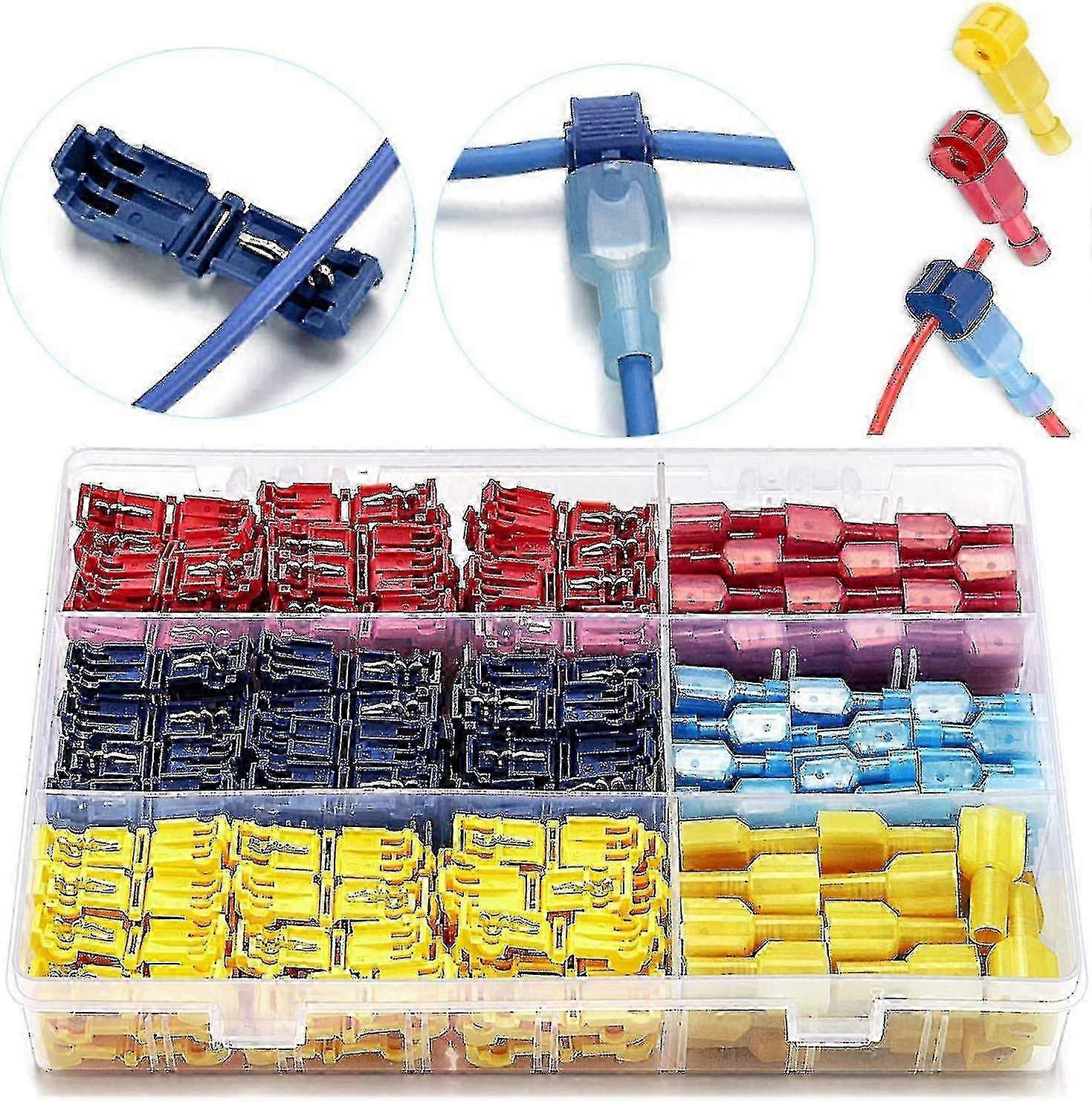 25-26 Electrical T-connector Wire Connector, 120 Pieces Of Electrical T Tap Connectors, T-tap Quick Connector, Electrical Lug Quick