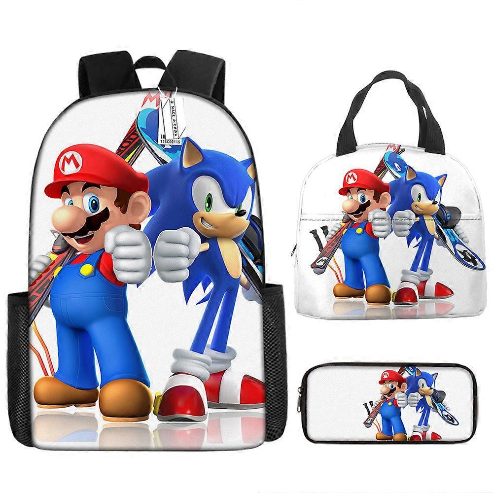 Cartoon anime backpack, student schoolbag, lunch bag