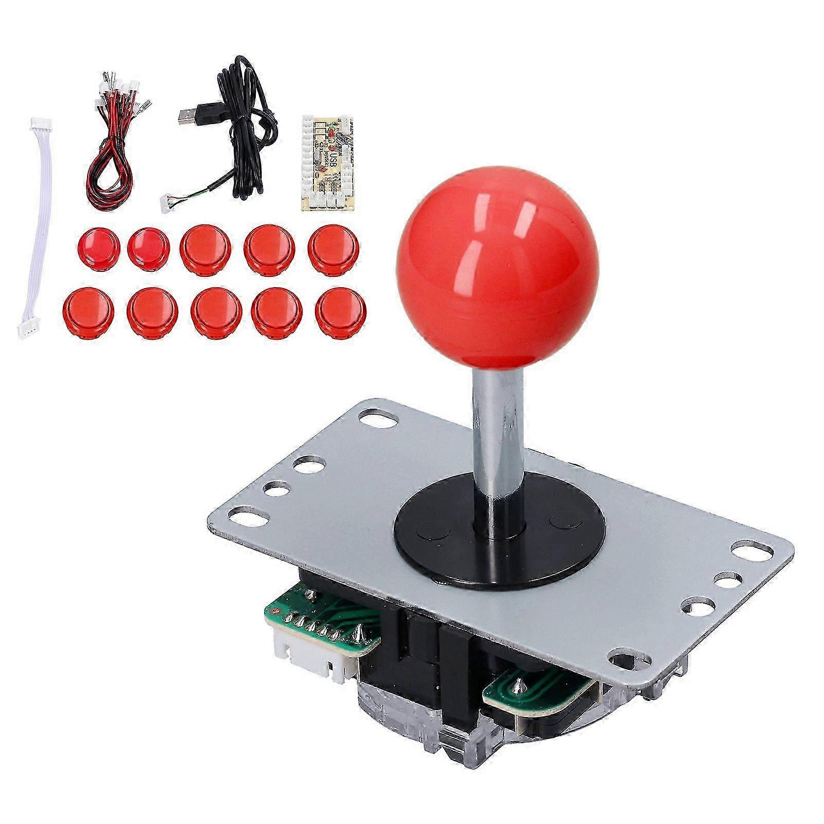 QM070901 Arcade Game Joystick Kits Zero Delay Arcade Game DIY Kit Parts with Encoder Board 10 Buttons Joystick for MAMERed
