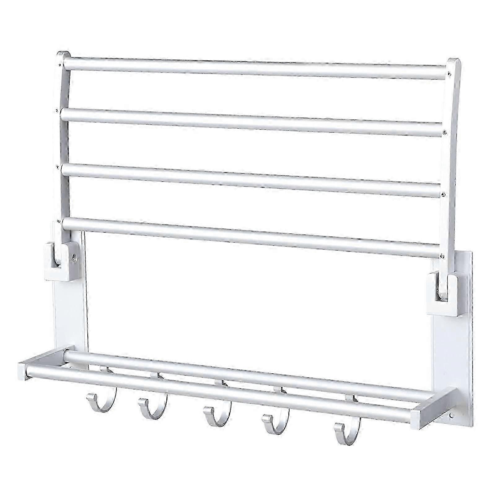 Double Layer Space Saving Towel Rack for Bathroom Wall Mounted