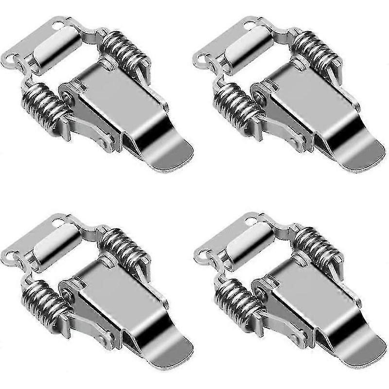 4 Pieces Stainless Steel Clamp Latch Lever Lock Box Latch Lever Latch Door Hasp Toggle Latch Spring