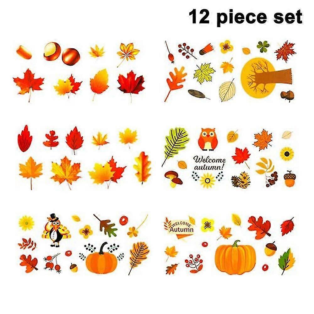 Fall Autumn Leaves Acorns Window Sticker Decorations