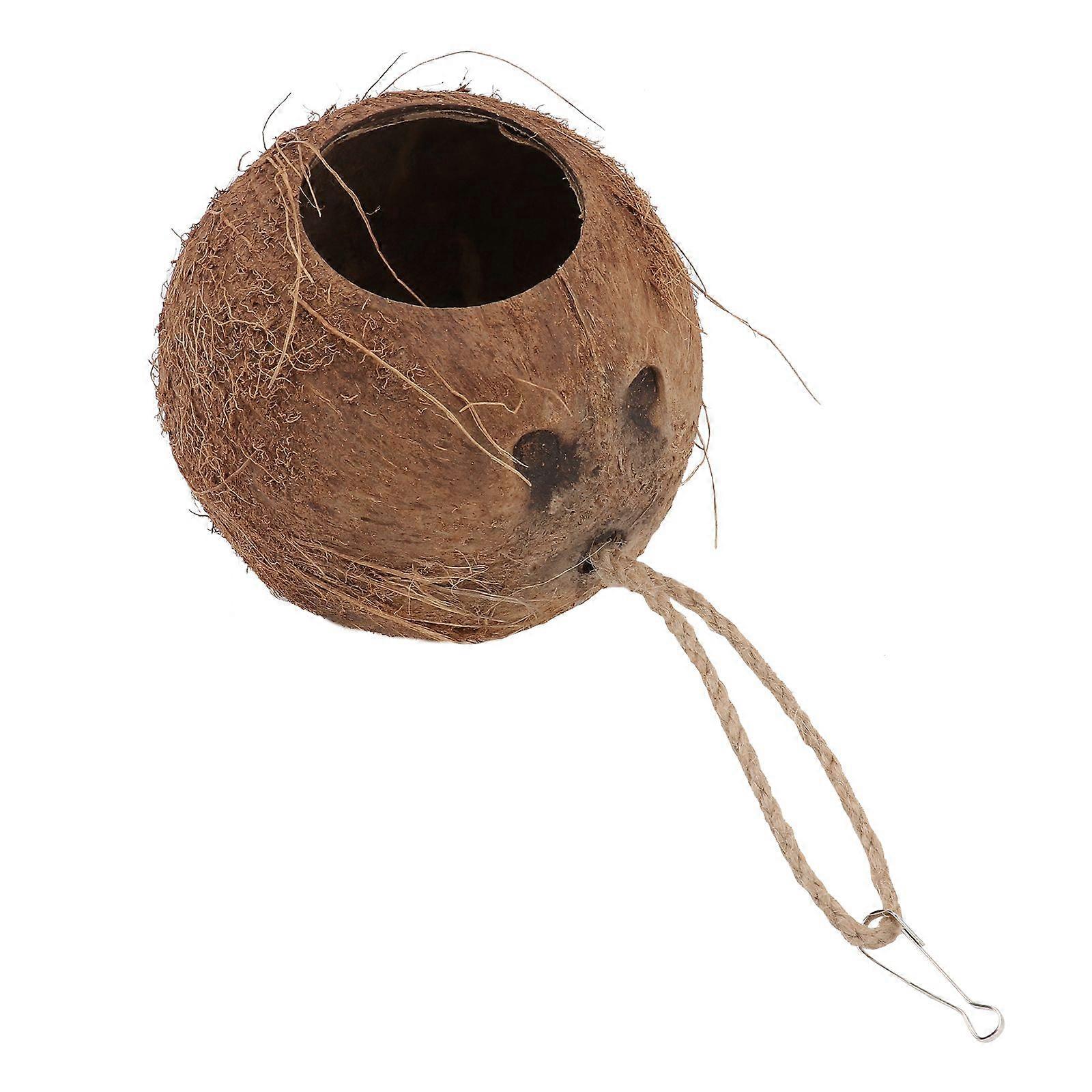 1Pc Natural Coconut Shell Nest Lizard Hamster Eating Feeder Birds Sleeping Nest