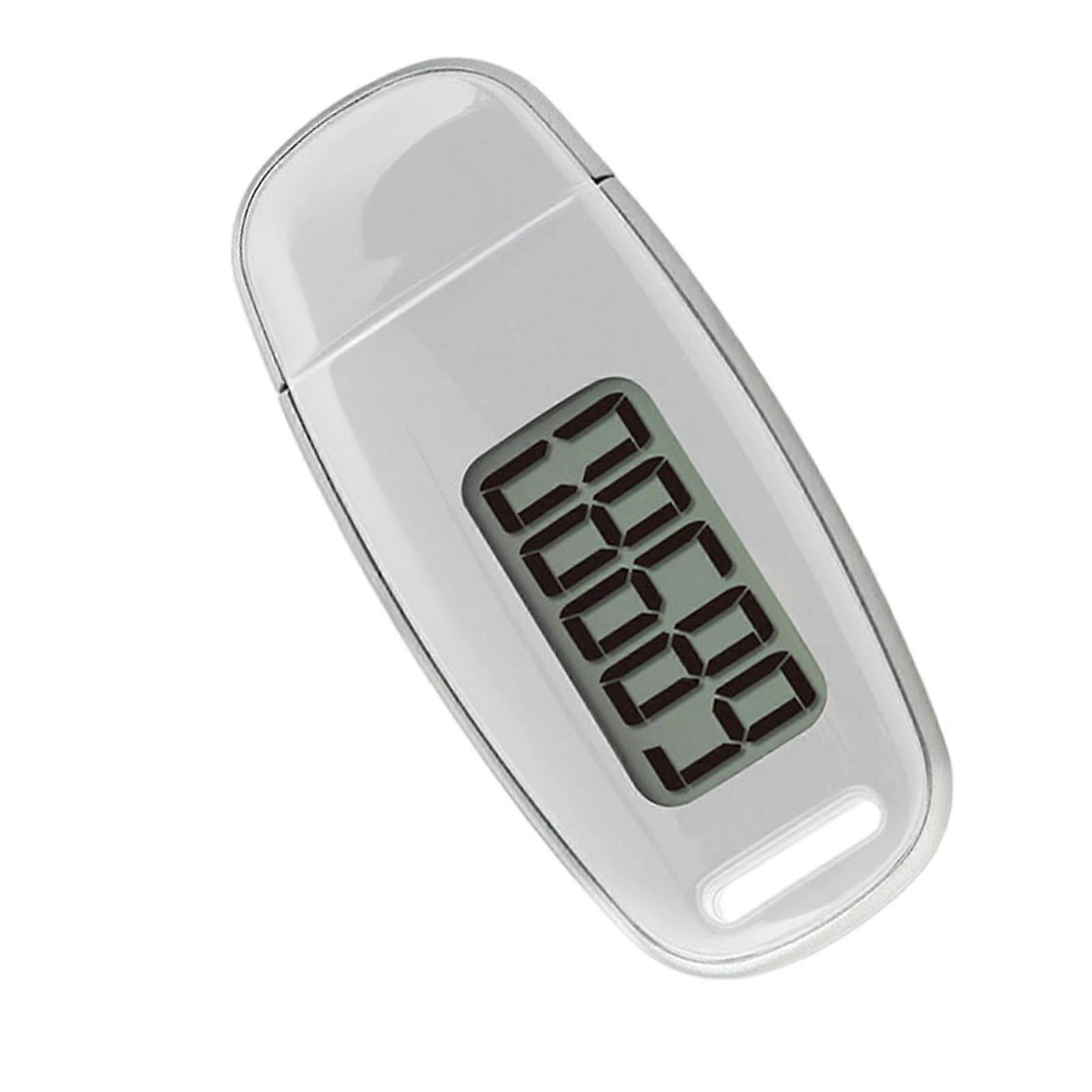 Pedometru simplu 3D Walking Pedometer sport portabil cu clip și șnur Trackere de fitness precise Ușor de utilizat alb