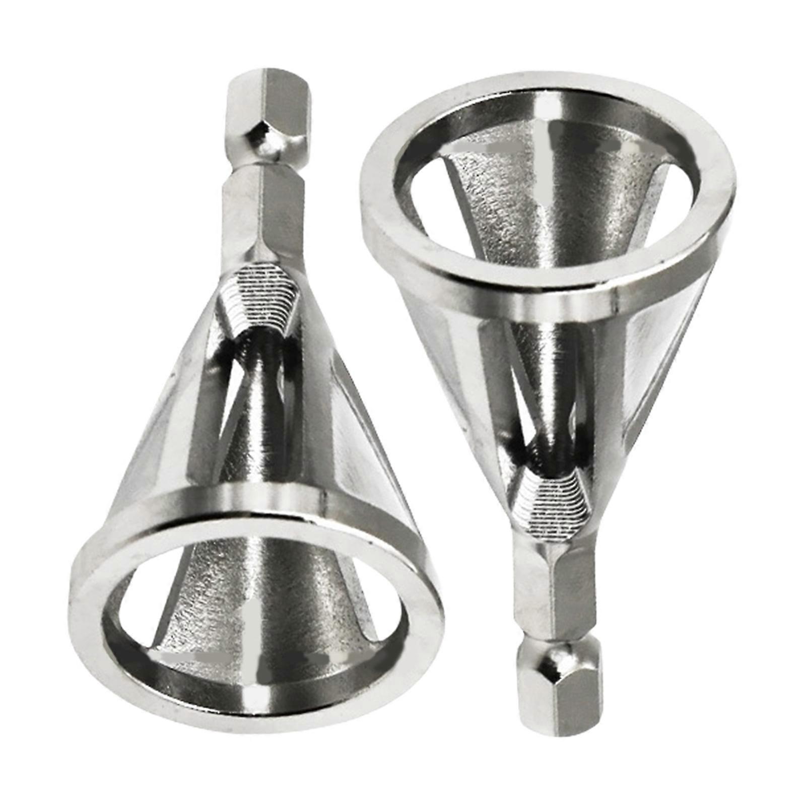 2Pcs Hex Shank Metal Deburring Tool Burr Tool Deburr Drill Metal Drilling Tool Remove Burr Screw External Chamfer Debur  silver