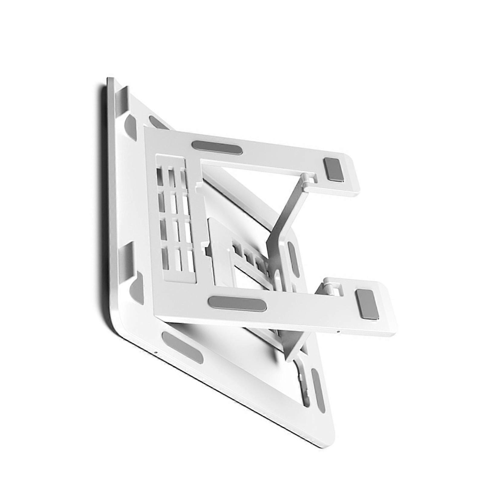 Adjustable Notebook Support Stand with NonSlip Silicone Laptop Elevator for Comfortable Viewing  White