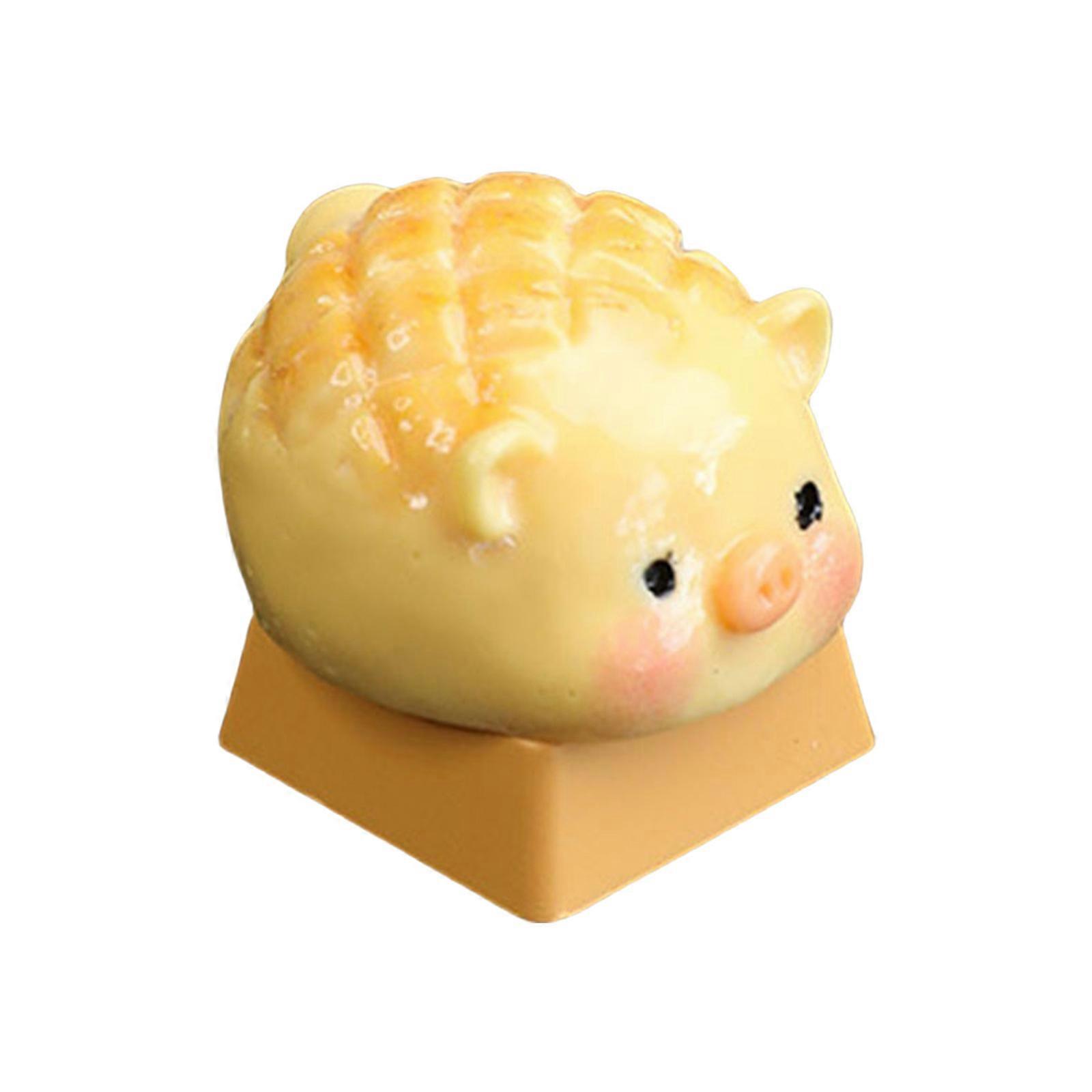 3D Mechanical Keyboards Creative Resins Pig Pineapple Bun Gamer Keyboards Keycaps for Office Decompression Multicolor