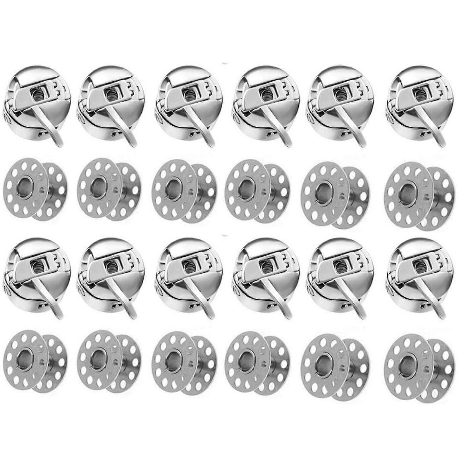 Pack of 24 Bobbins and Cases Sewing Machine Replacement Part Suitable for Sewing Enthusiasts and Professional Tailors Multicolor