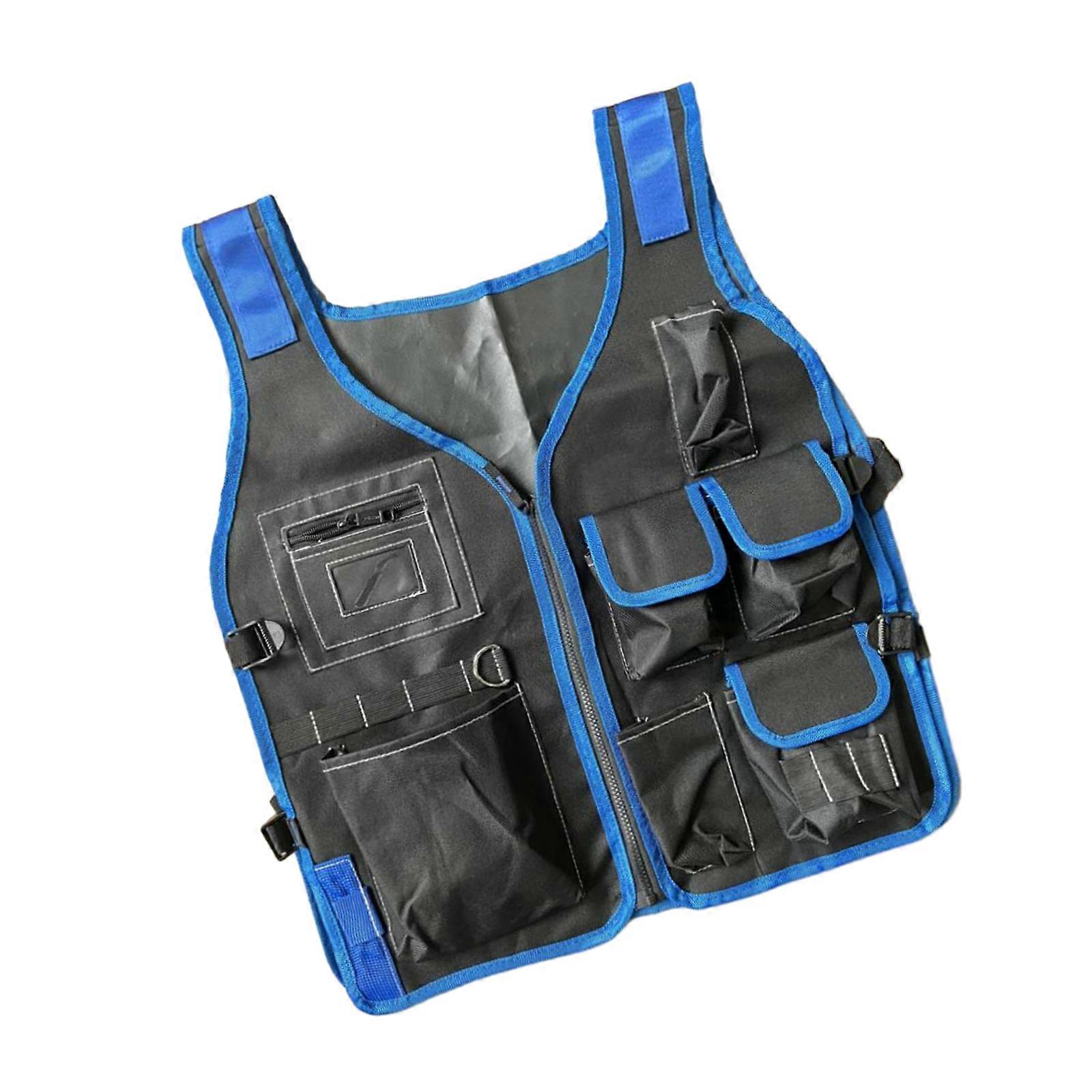 Electrician Carpenter Work Vest Multi-functional Electrician Hardware Storage Bag Tool Vests Adjustable Pockets Multicolor