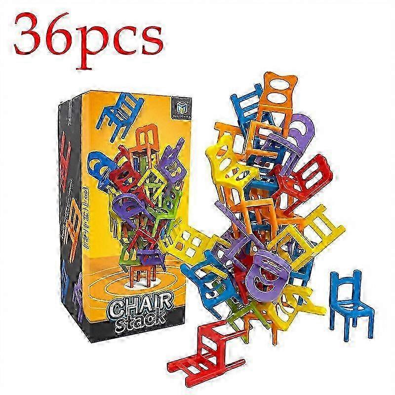 Chair Stack Tetra Tower Fun Balance Stacking Building Blocks Board Game for Kids Adults Friends Party Game Night and Partie Toy