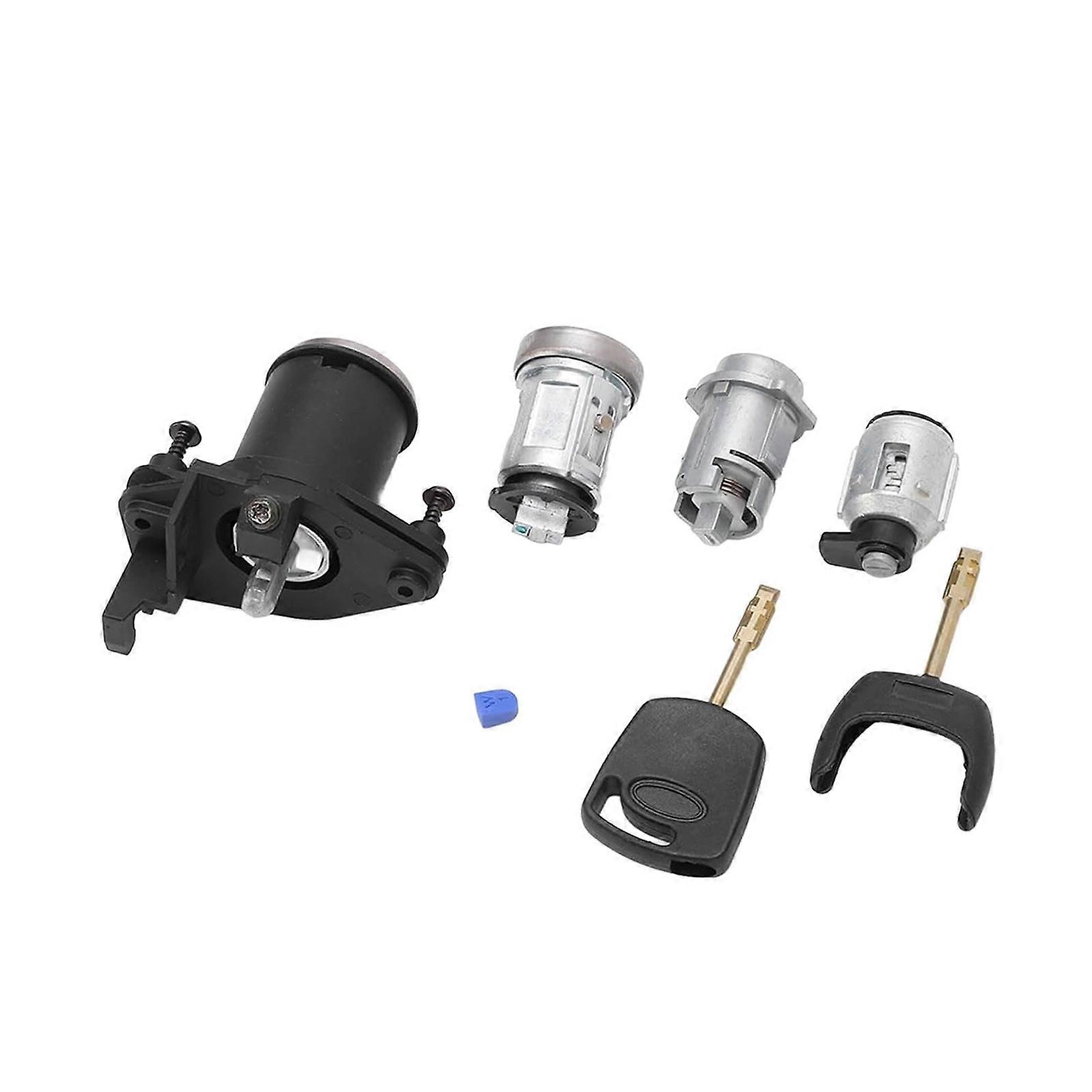 Vehicle Door Lock Cylinder&Key Set, 2S61A22050BG for MK5 CBK 2S61-A22050BM 1479660 1358410 1479661 Corrosion Resistant Multicolor