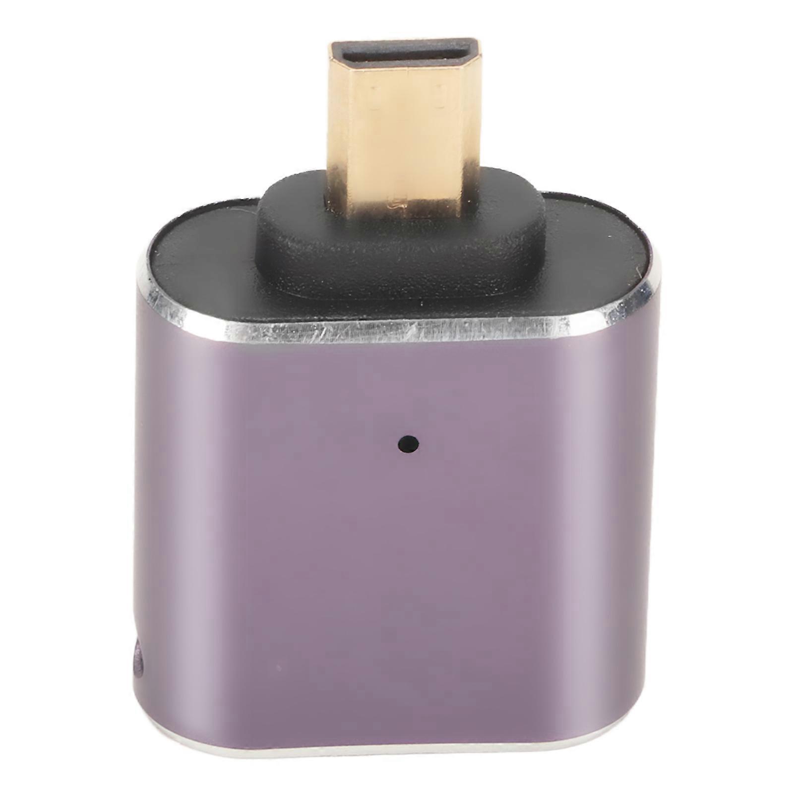 HD Multimedia Interface Female to Micro HD Multimedia Interface Adapter with LED Light 48Gbps Support 8K Micro HD Converter