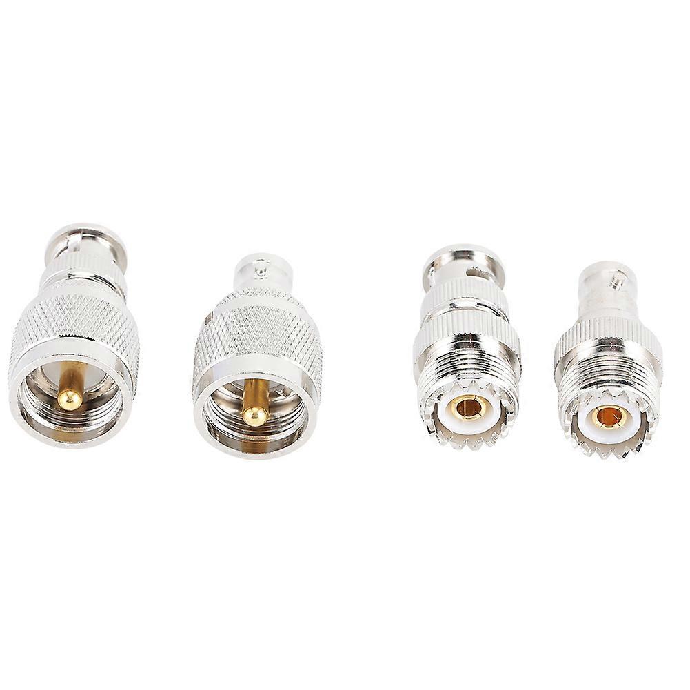 4 Pcs UHF to BNC Nickel Plated Copper Connector Adapter 50 Ohm for Antenna Radio WiFi Wireless LAN