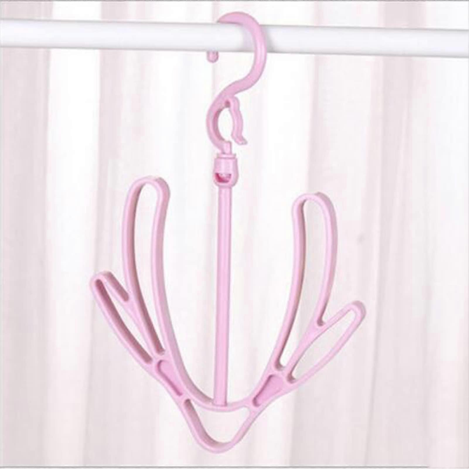 Shoe Drying Rack with Double Hook and 360° Rotating Hanger for SpaceSaving Home Storage, Pink