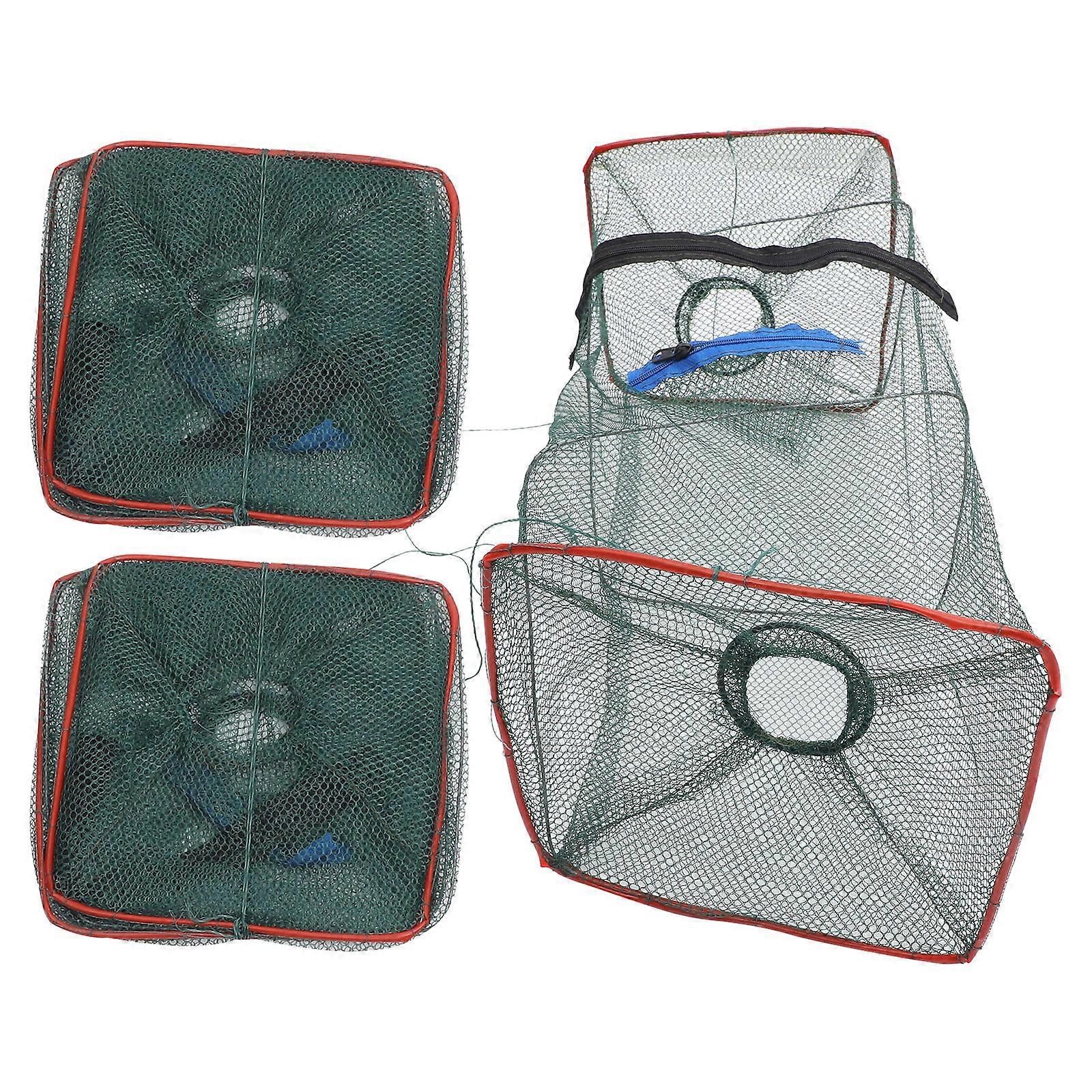Lobster Trap Portable Crab Trap for Fishing Use 3Pcs Outdoor Collapsible Net
