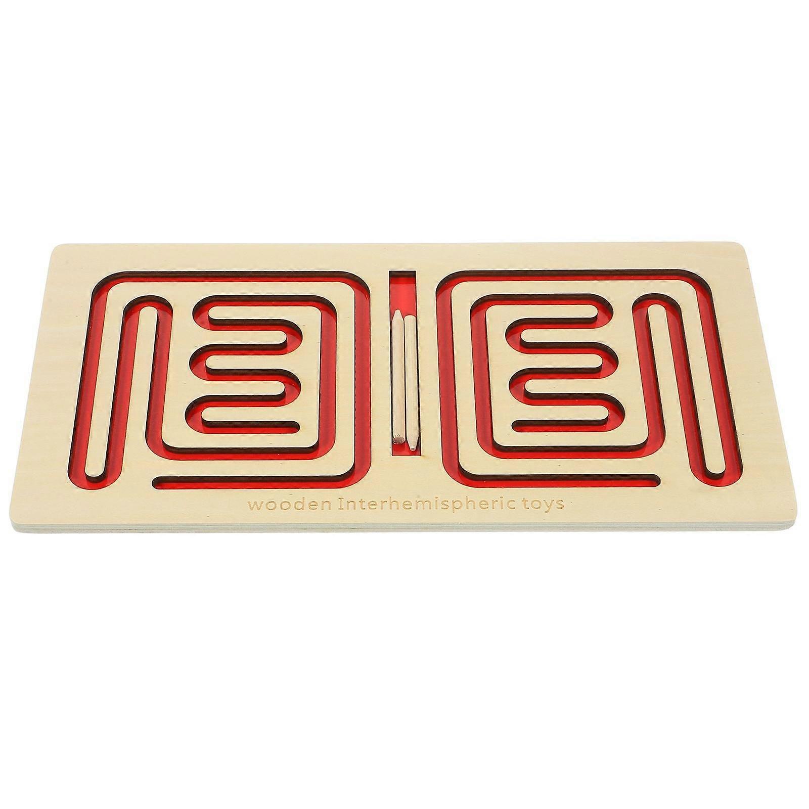 Interhemispheric Game Kids Wooden Maze Toy Improves Coordination 1Set