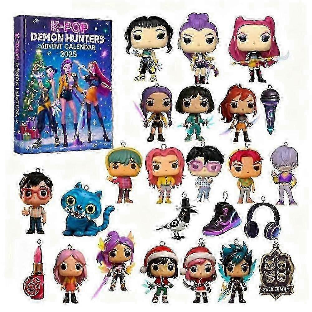 24 päivää joulua adventti Demon Hunter -ryhmä 2D litteä riipus sokea laatikko kalenteri korealainen aalto demon hunter adventti loma sokea laatikko