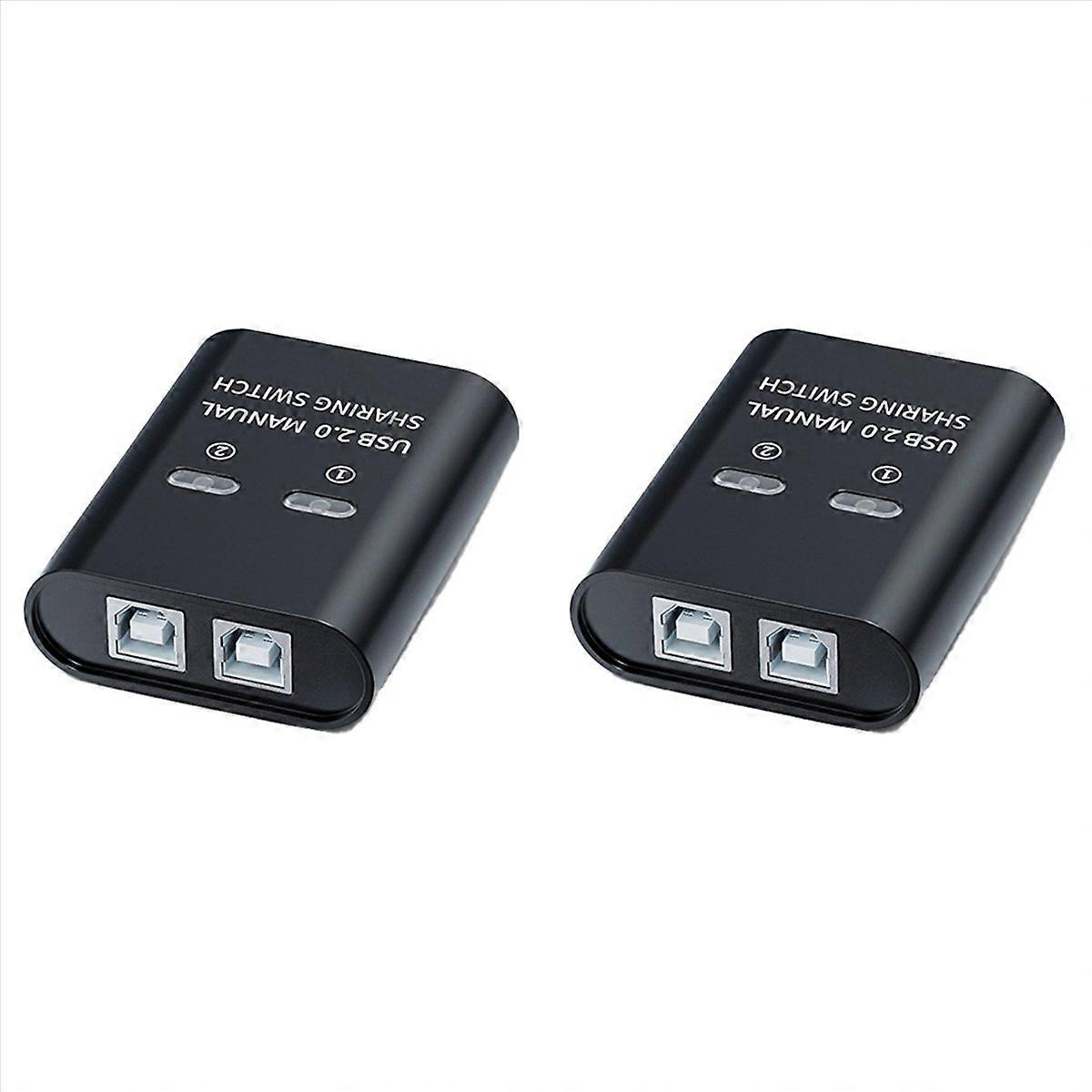 2X USB Switch 2 Port Manual USB HUB Two Computers Share U Disk Printer Device Two in One Out USB2.0 