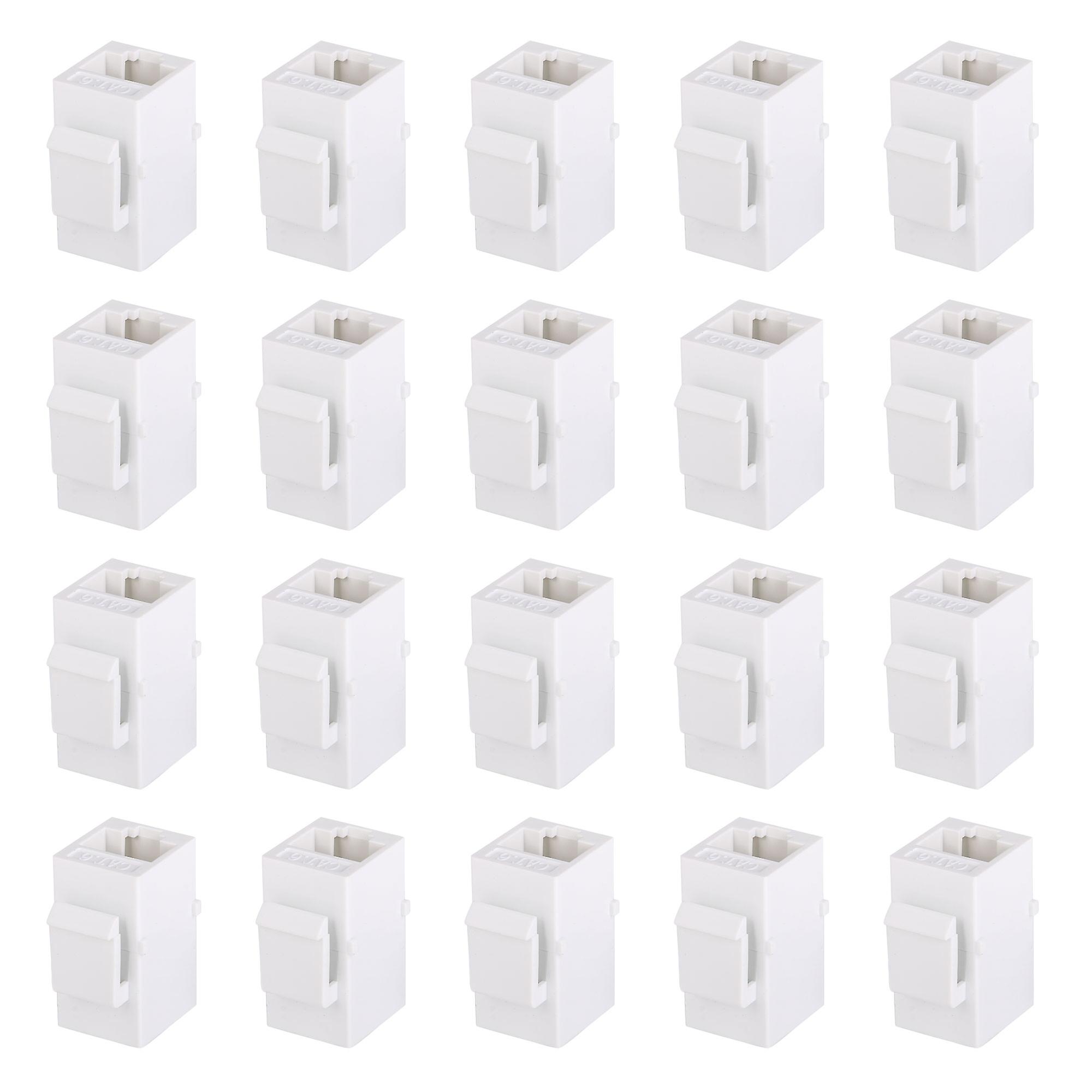 25x Modular Phone Line Cable Cord Inline Coupler Jack Adapter 8p8c White