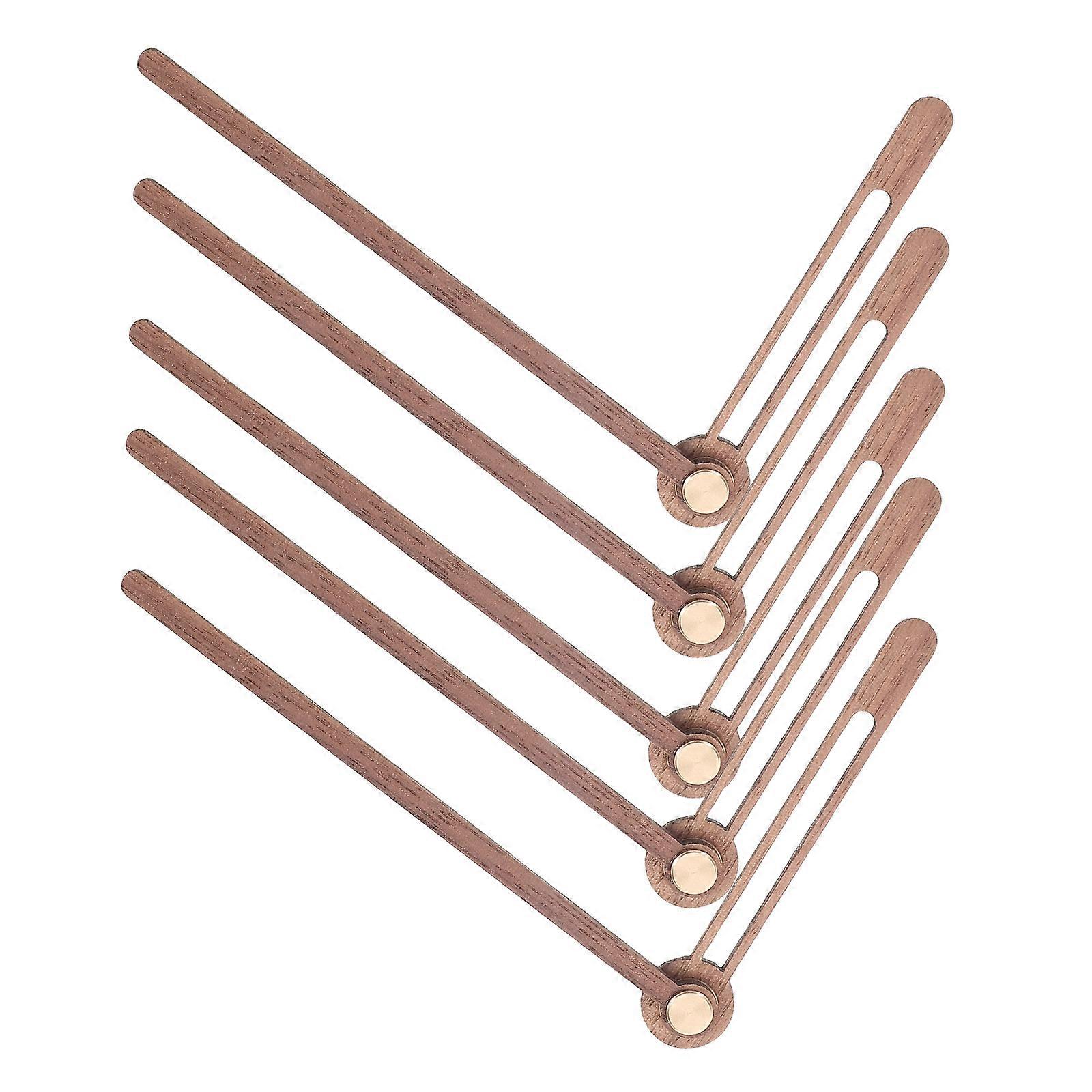 Walnut Wood Clock Hands Kit for Clock Mechanism 5Sets Replacement Parts
