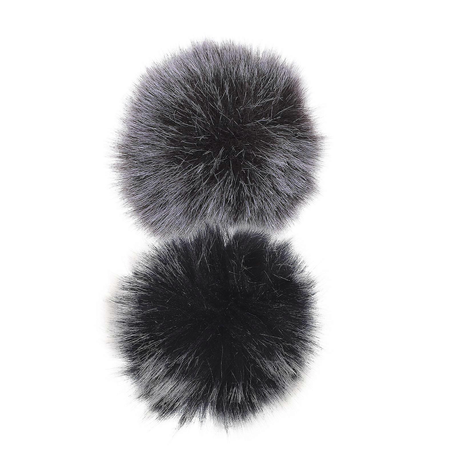 Wireless Lavalier Microphone Furry Windshield Cover for Outdoor Use 2Pcs