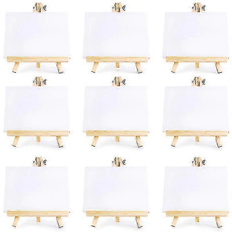 10 - Piece Mini Canvas Set for Artists - DIY Painting Craft with Small Table Easel, Ideal Gift
