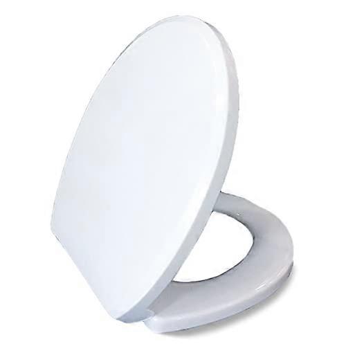 Elongated Soft Close Toilet Seat White Quiet Close Durable Easy Clean Universal Fit