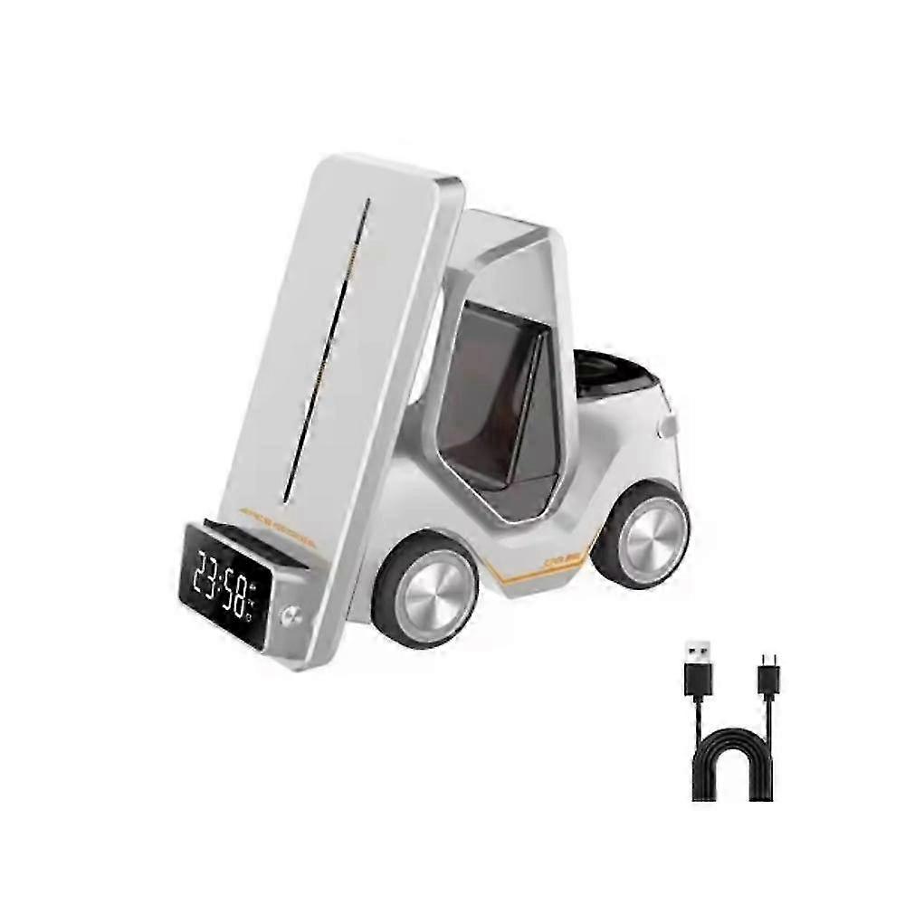 3-in-1 Forklift Wireless Charging Station with Clock & Ambient Light