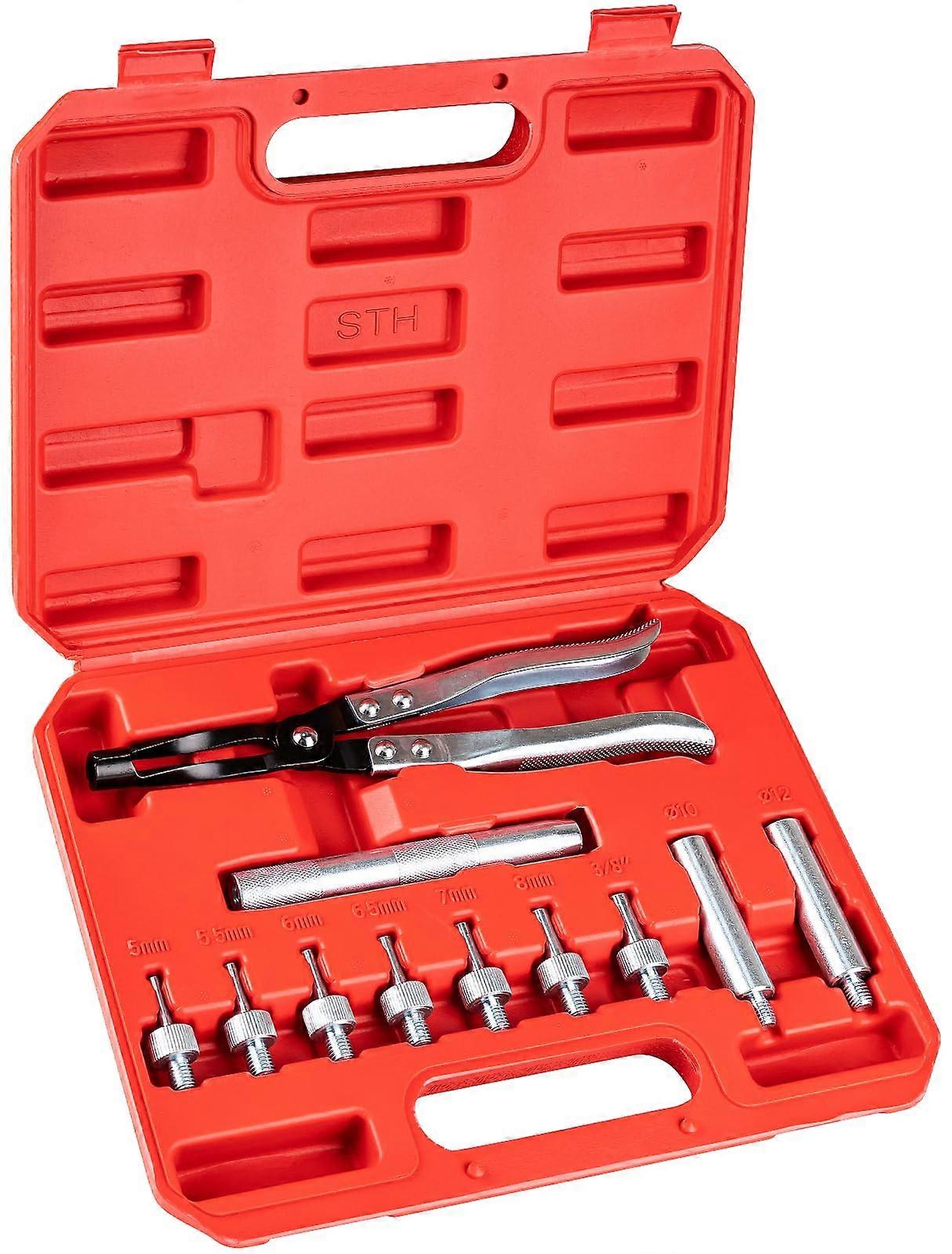 Valve Seal Removal Tool Kit with Valve Stem Seal Pliers, 11pcs Heavy‑Duty Set for Engine Maintenance