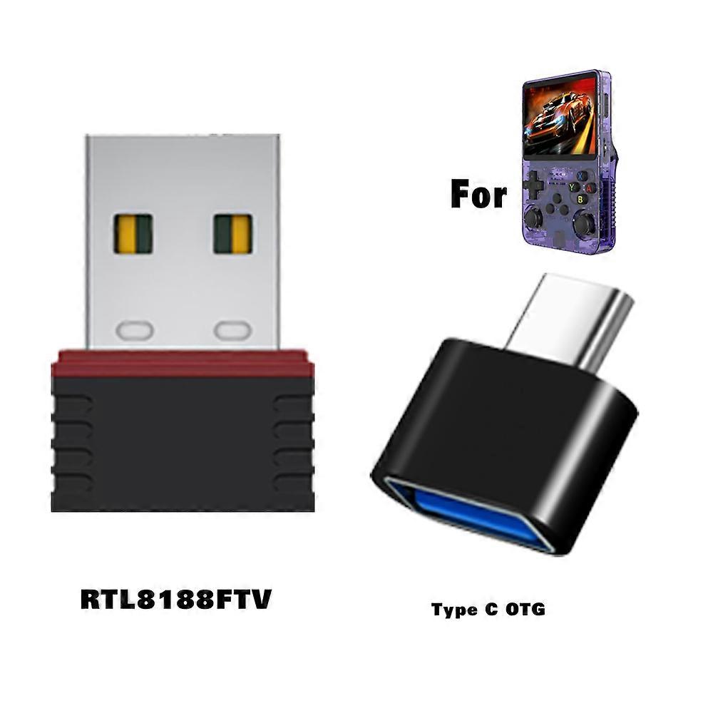 R36S WiFi USB Wireless Adapter with Type-C OTG Converter for R36S R36H R36 R36PLUS - RTL8188FTV