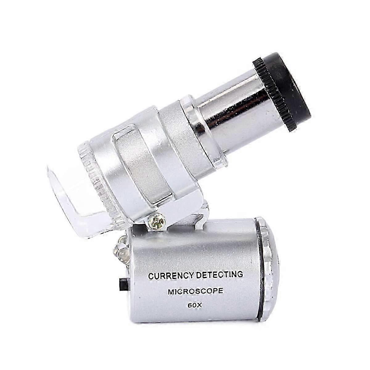 Mini Objective 60x Pocket Microscope Accessory With LED Light For Lab Microscopes