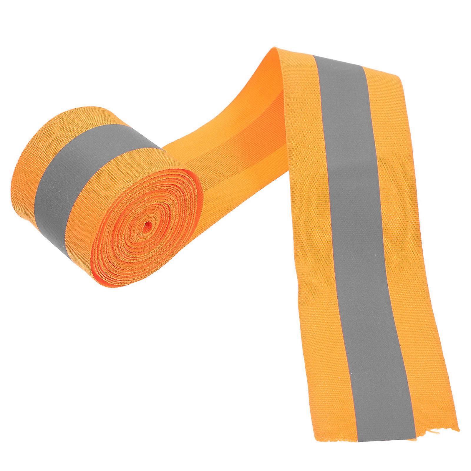 Orange Reflective Tape for Clothing with High Visibility and Durable Polyester Material for Outdoor Use 5 Meters