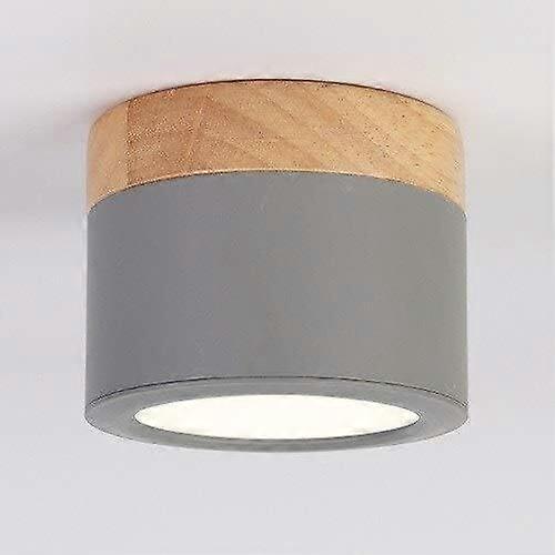LED Spotlight 5W Solid Wood Wall Ceiling Downlight, Modern Nordic Design, 6000K Bright Light
