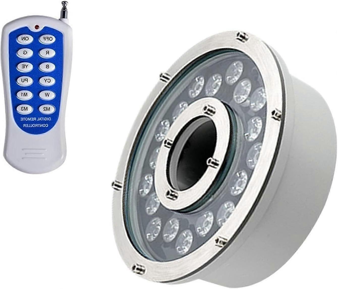 Underwater LED Pond Light IP68 Waterproof RGB Color 12V Submersible Fountain Spotlight with Remote Control