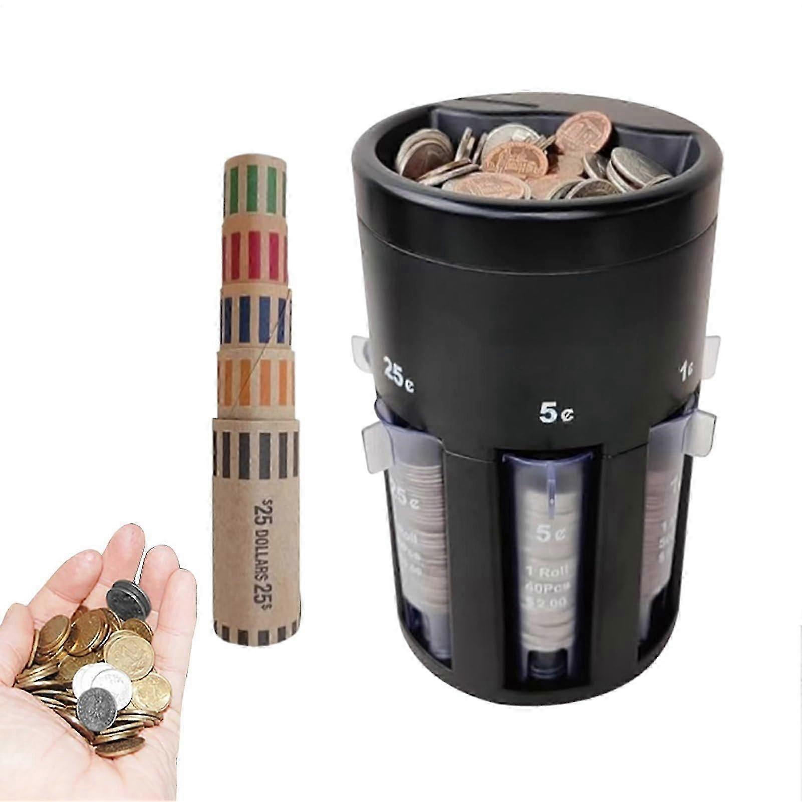 Mnzzhler Coin Counter | Automatic Coin Counter Machine, Money Change Storage Roller, Home Travel Ready, Easy To Use