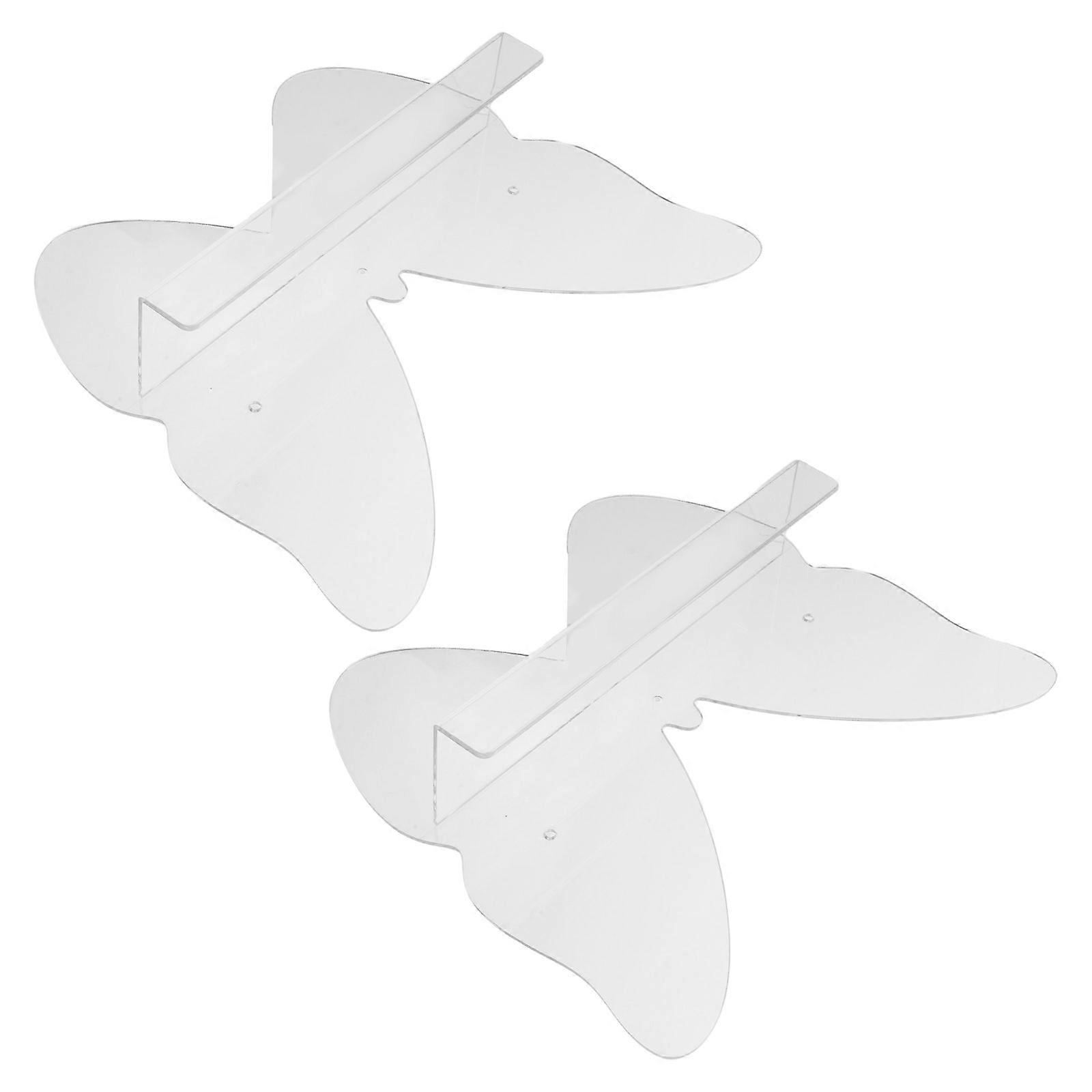 Clear Acrylic Vinyl Record Wall Shelf Storage Rack for 2Pcs