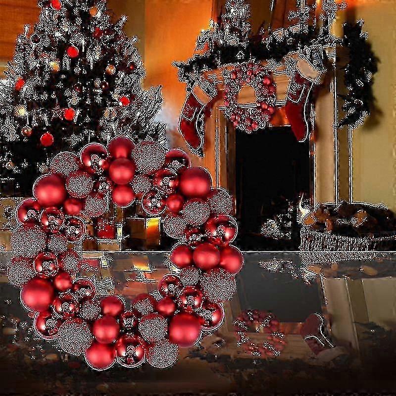 Holiday Window Hanging Decor featuring Shatterproof Christmas Wreath Balls