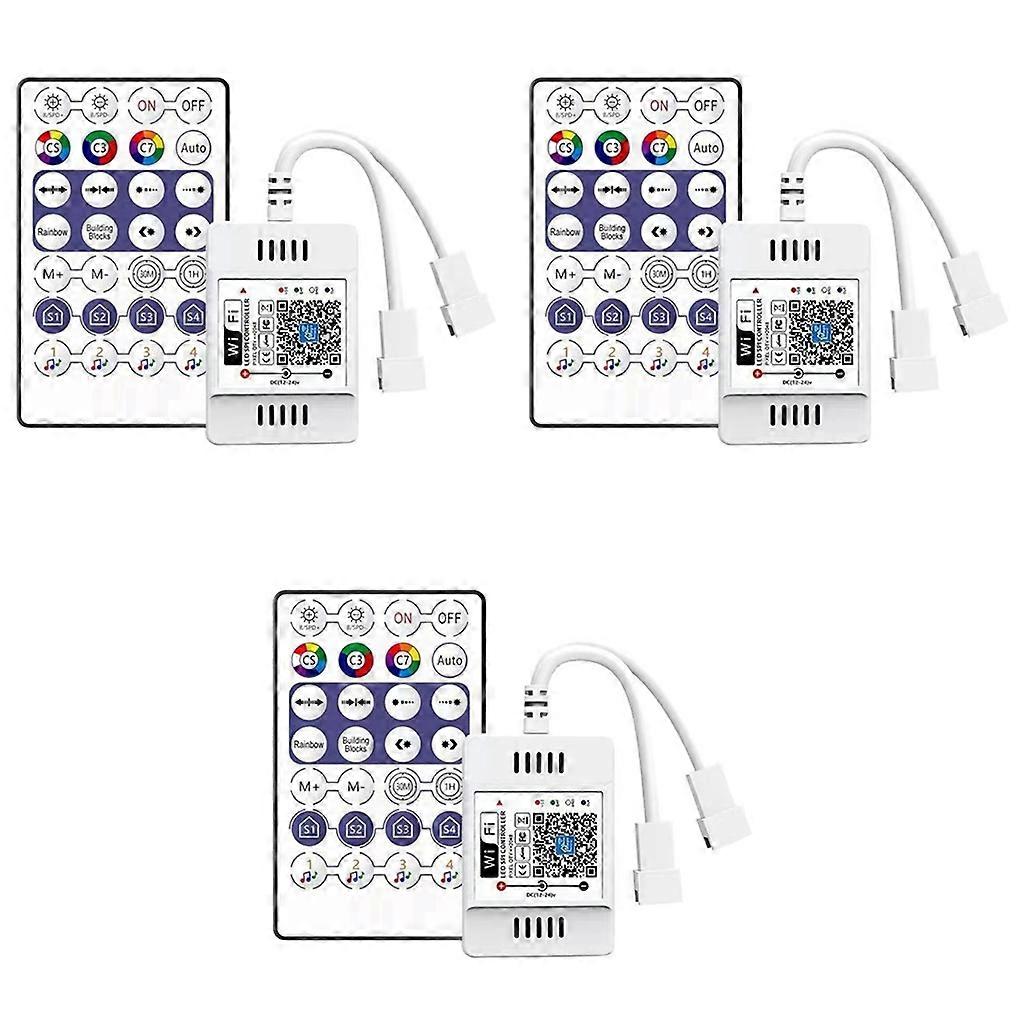 3X DC12-24V 28 Key RF Controller WiFi APP Music Voice Remote Control for WS2812B WS2811 RGB LED Strip Light Home Dimmer