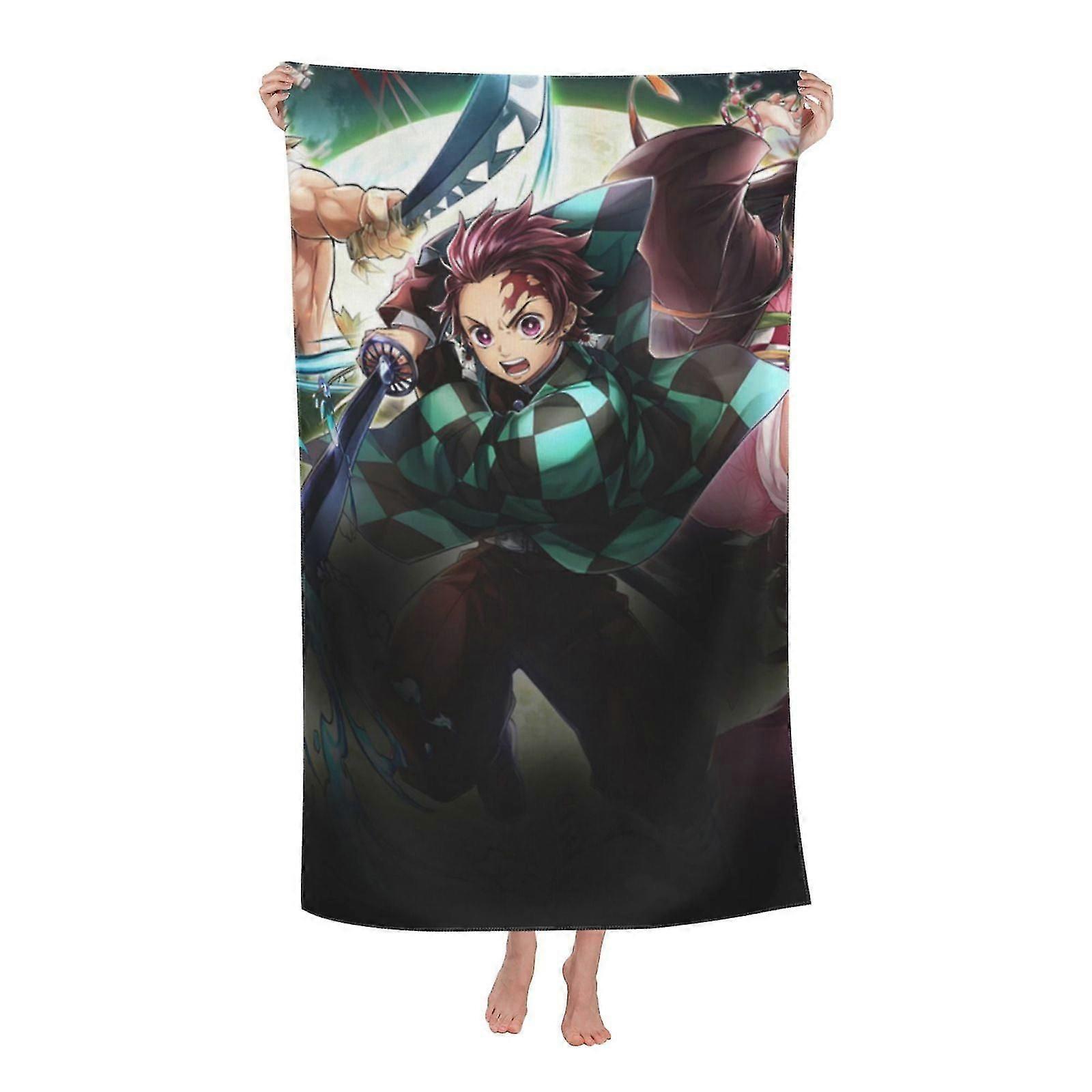 s1446 Demon Slayer Asciugamano Asciugamano Da Spiaggia Leggero Oversize In Microfibra MMgO1446