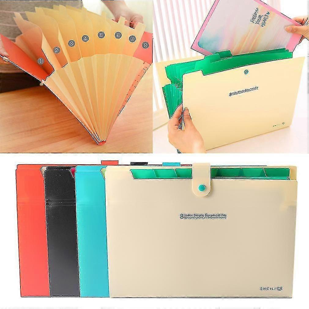 8 Layer A4 Paper File Folder Cover Holder Document Storage Bag Office Supplies